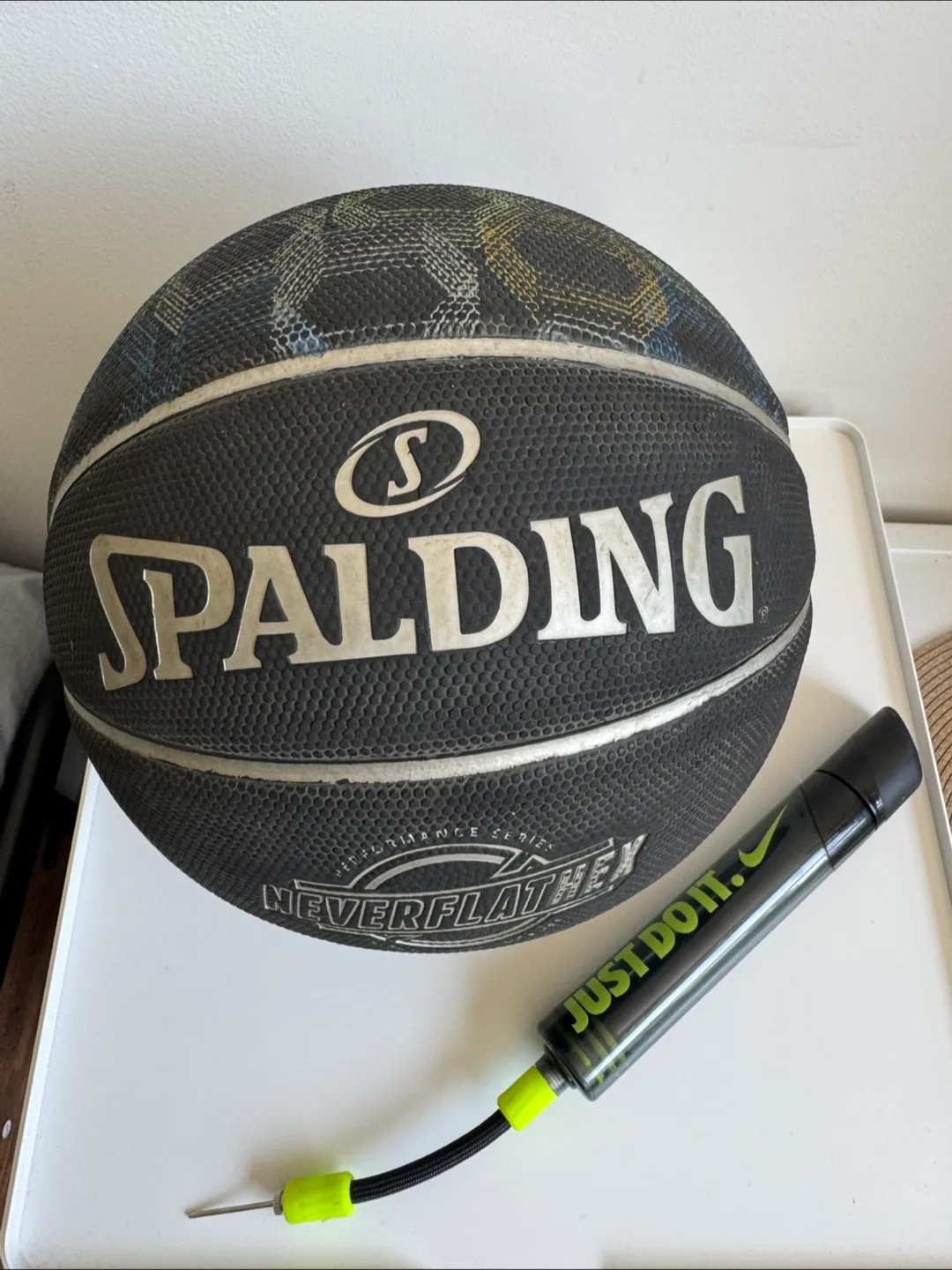 Spalding NBA Basketball with Nike Pump thumbnail