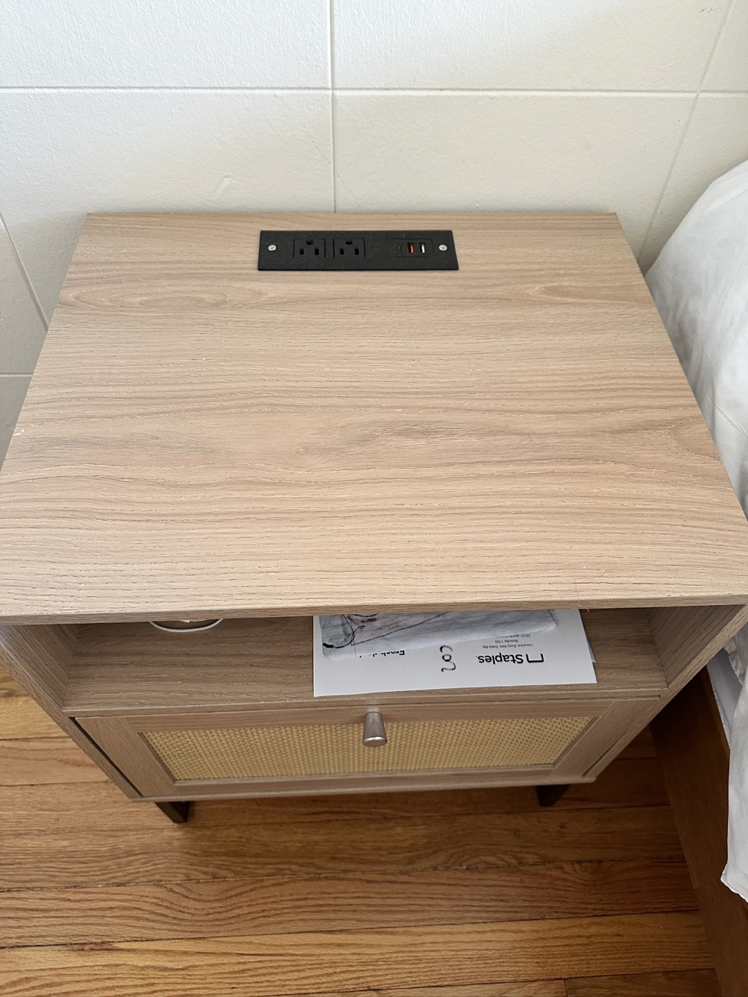 Modern LED Nightstand with Built-in Outlets - photo 3