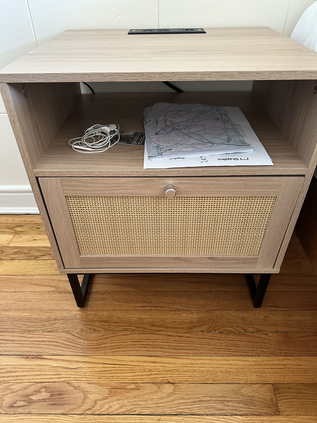 Modern LED Nightstand with Built-in Outlets - photo 5