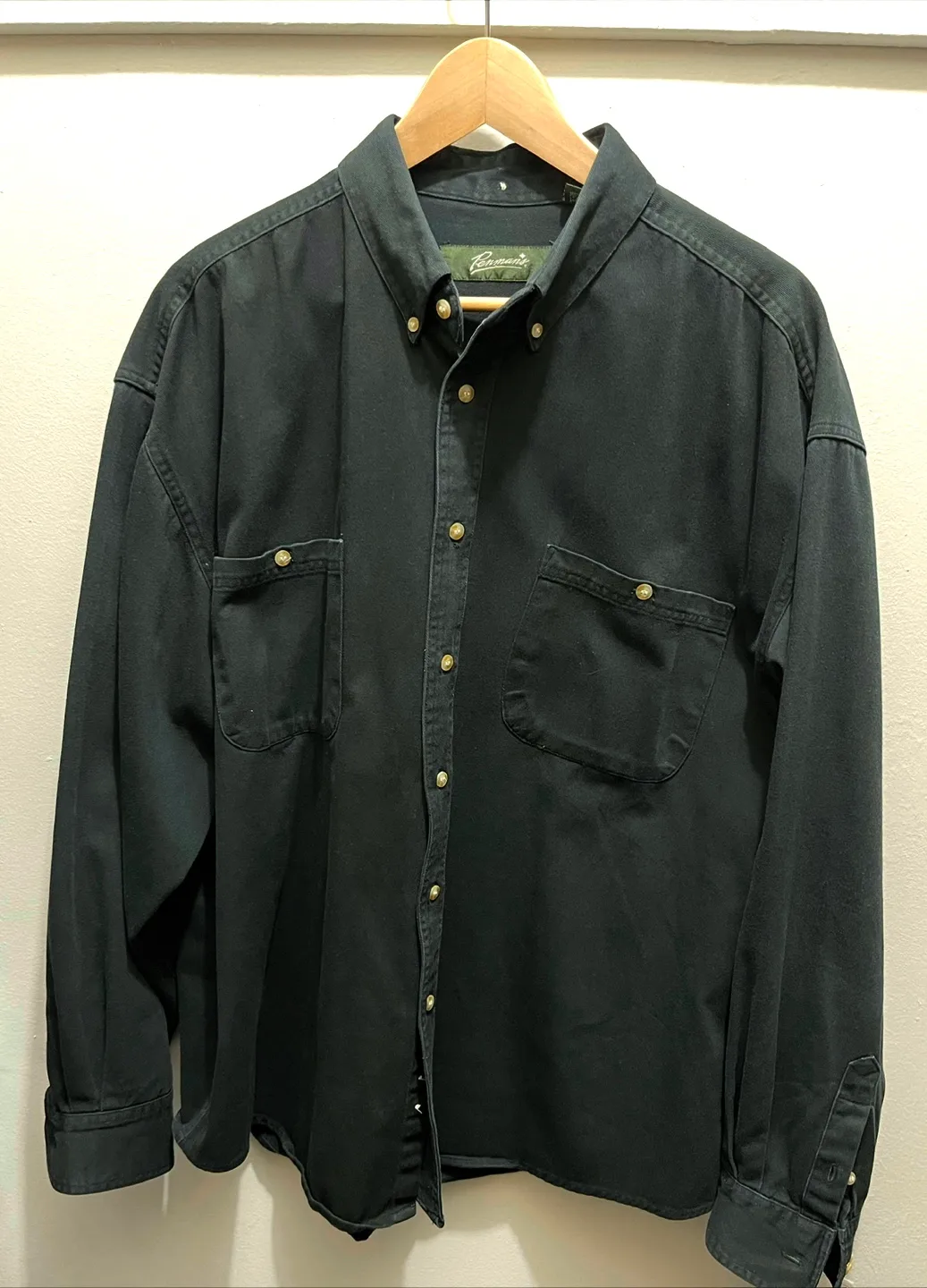 Men's Black Button-Down Long Sleeve Shirt - Excellent Condition thumbnail