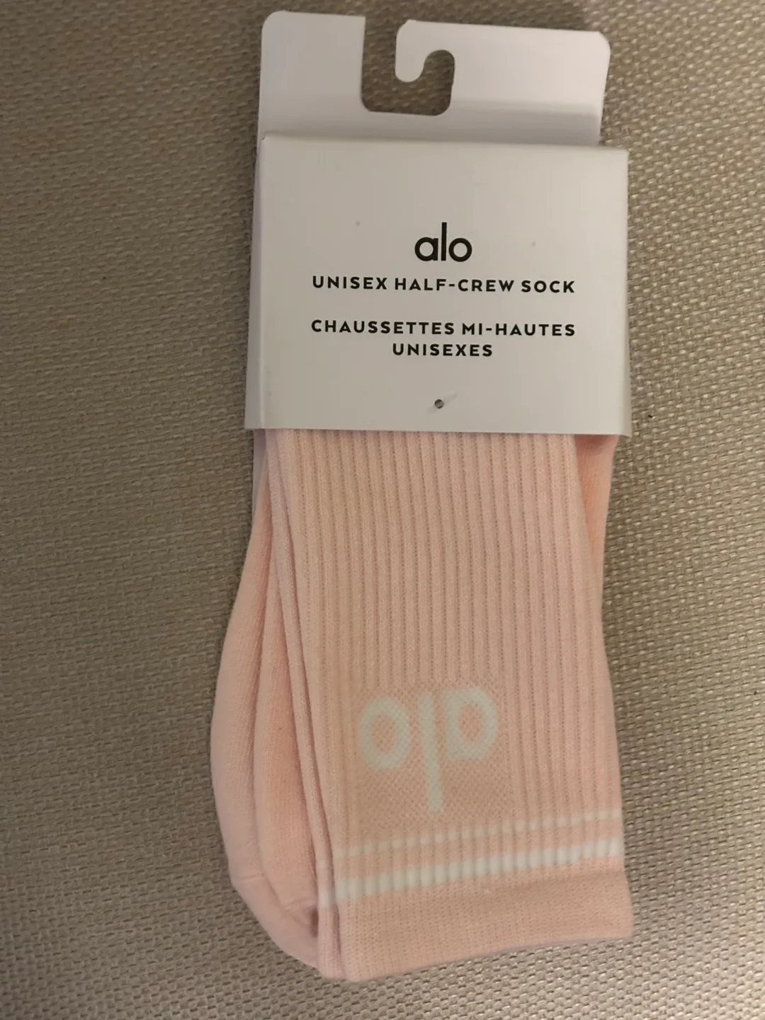 Alo Yoga Unisex Half-Crew Socks - Pink & Yellow thumbnail