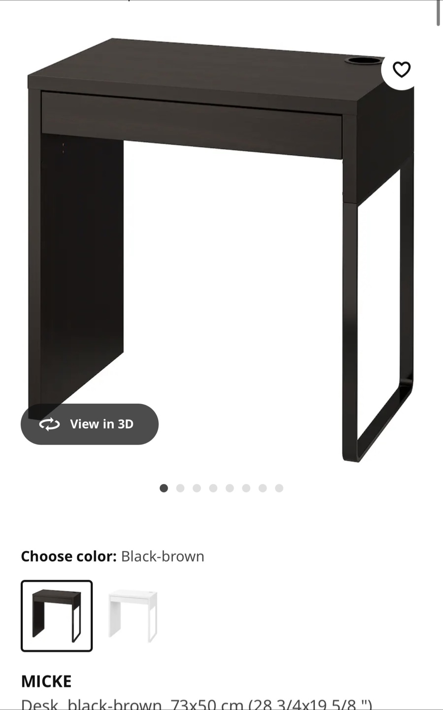 IKEA MICKE Desk - Black-Brown