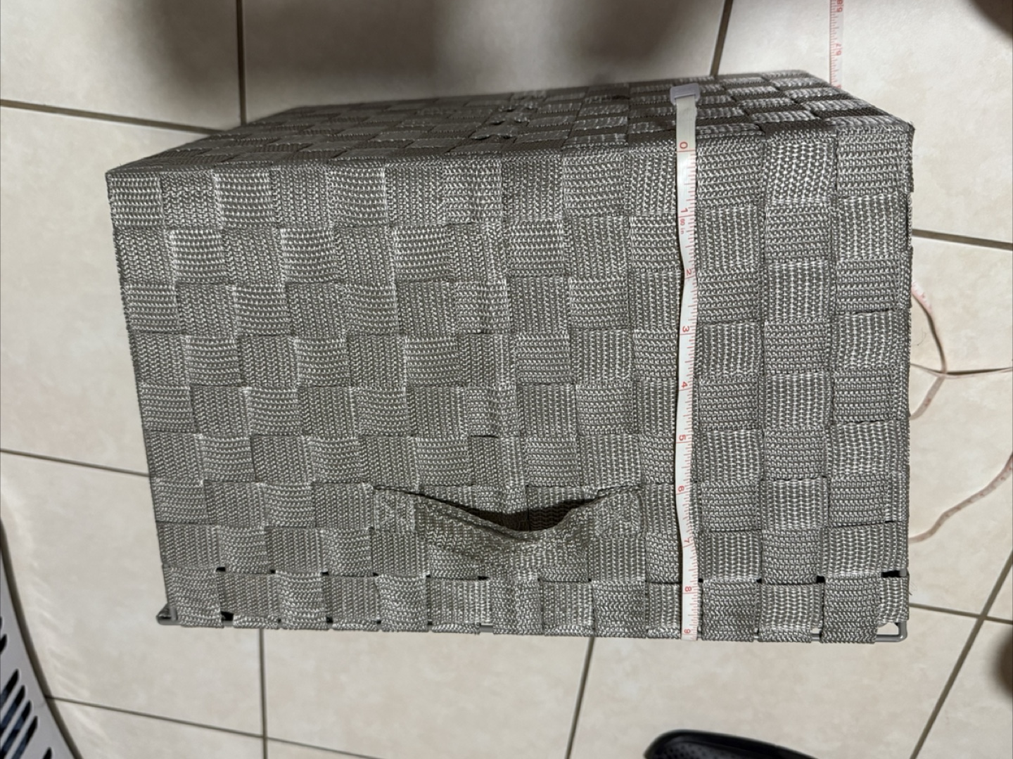 Silver Woven Storage Bin with Lid - photo 5
