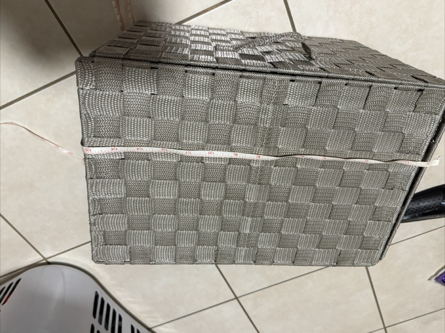 Silver Woven Storage Bin with Lid - photo 4