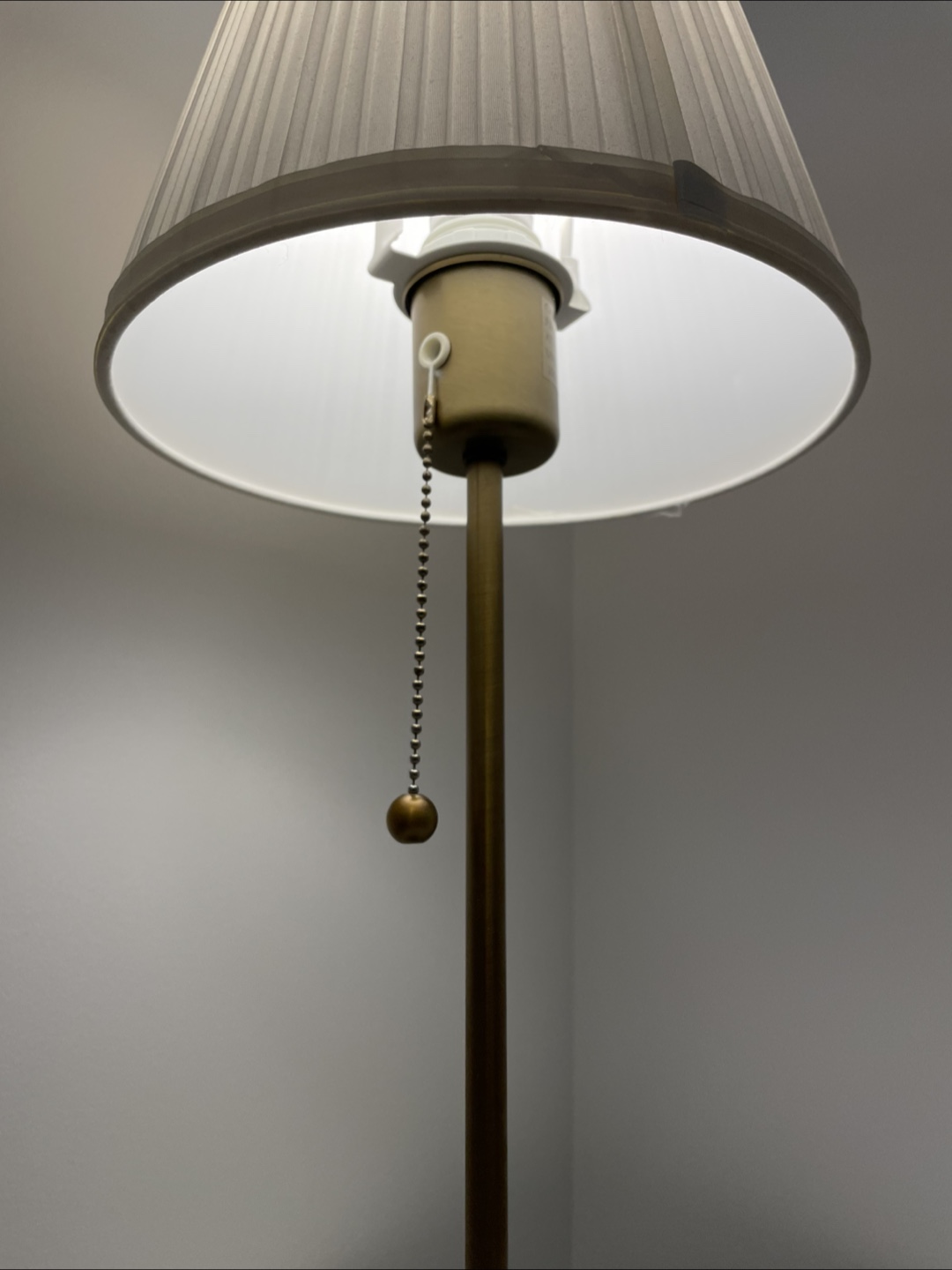 IKEA Arstid Brass/White Table Lamp with Pleated Shade - photo 4