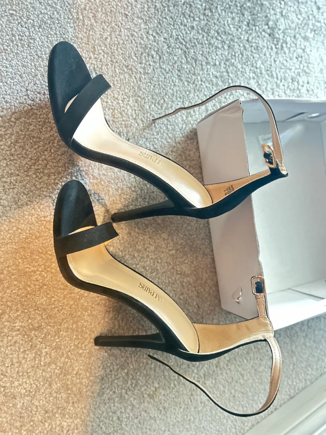 Dream Pair Black Stiletto Ankle Strap Heels - Size 6 thumbnail