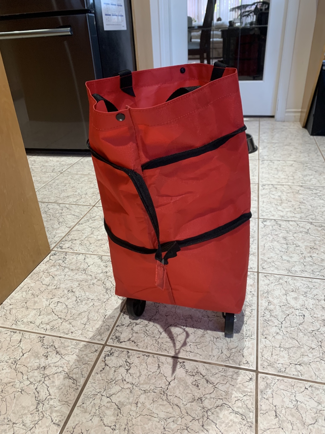 Red Rolling Shopping Tote Bag - photo 3