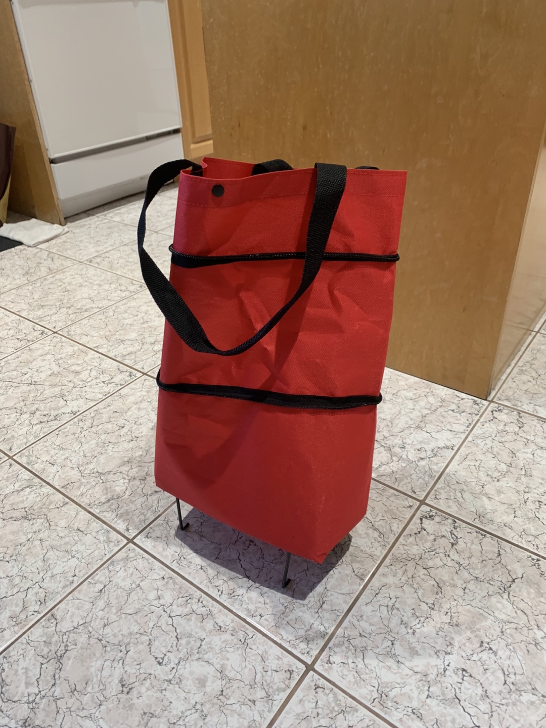 Red Rolling Shopping Tote Bag - photo 4