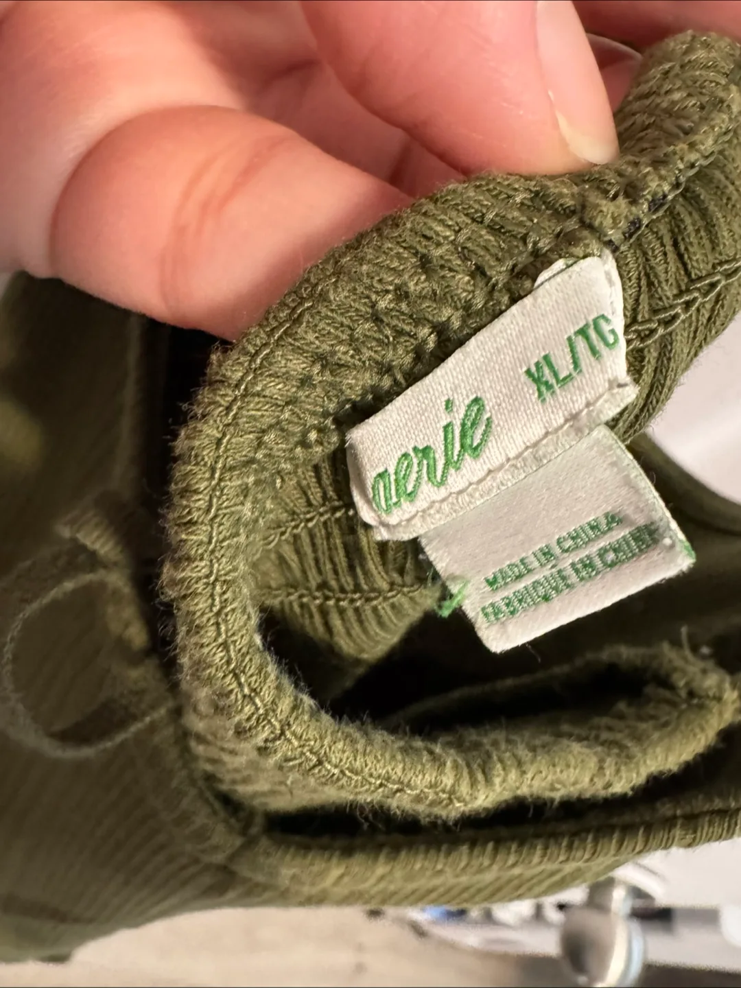 Aerie Olive Green Ribbed Jumpsuit XL image indicator(3)