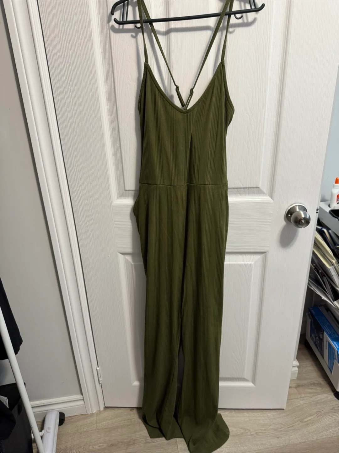 Aerie Olive Green Ribbed Jumpsuit XL image indicator(2)
