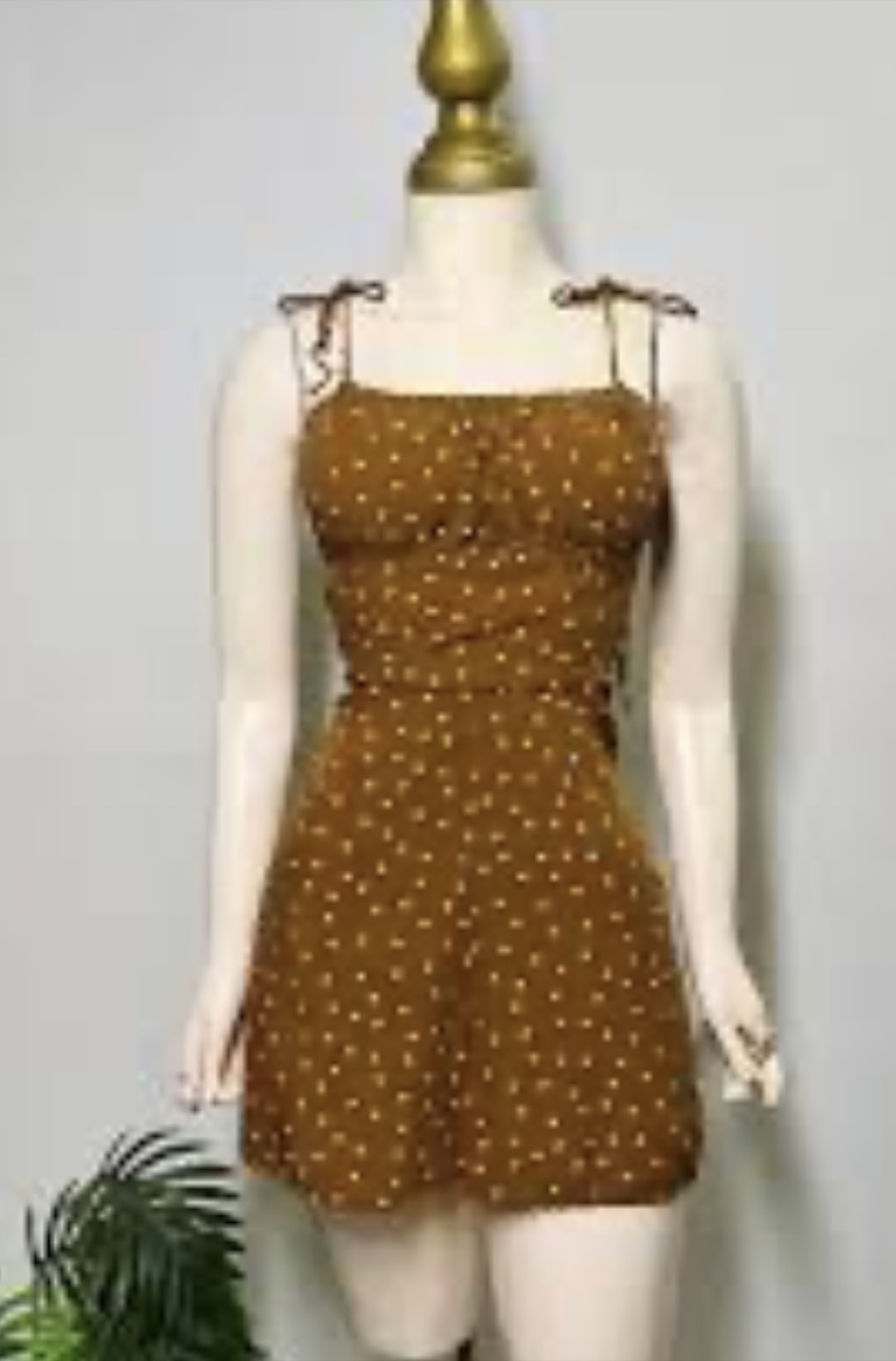 Free People Size XL Brown Polka Dot Jumper