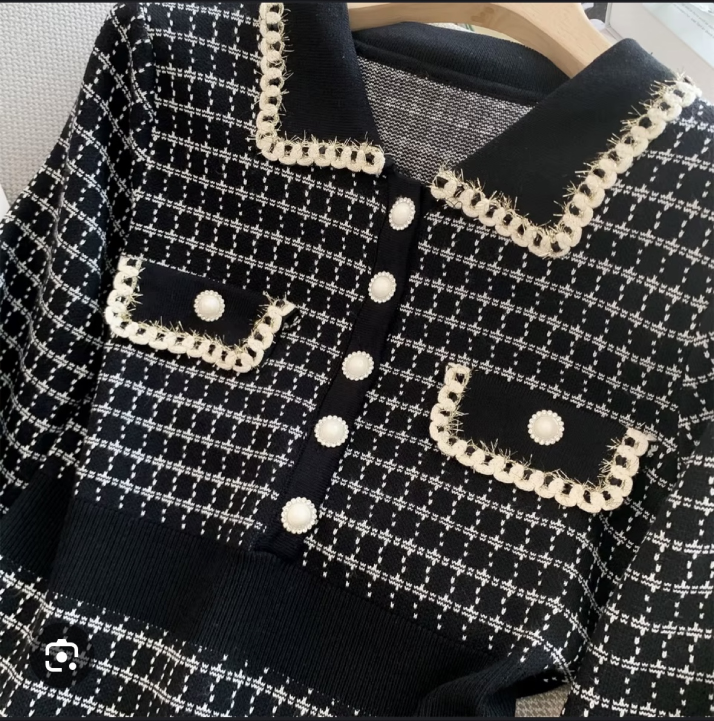Black and White Knitted Mini Dress - photo 2