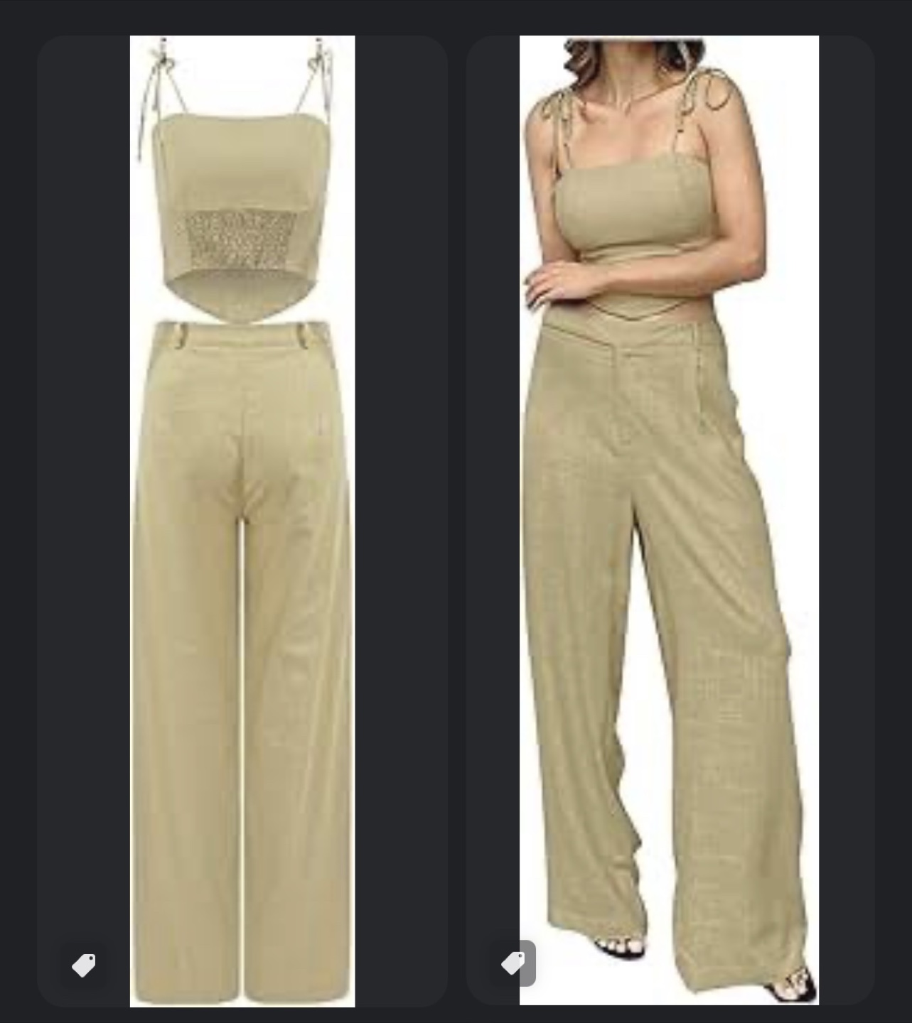Forever 21 Beige Linen three-Piece Set