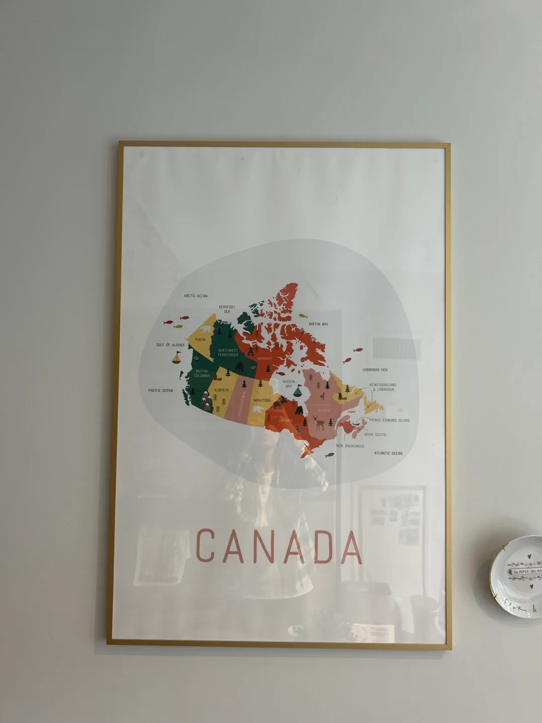 Large Canada Map Print & Gold Frame 🧡 thumbnail
