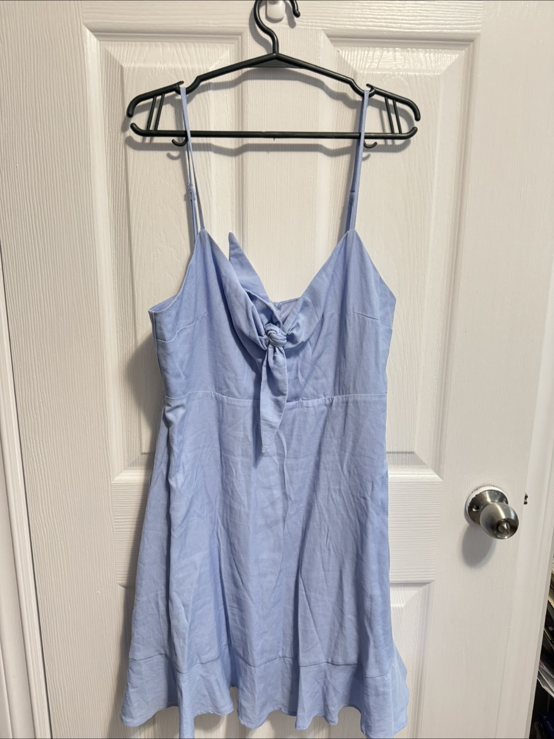 Forever 21 Light Blue Tie-Front Mini Dress Size Large - photo 3
