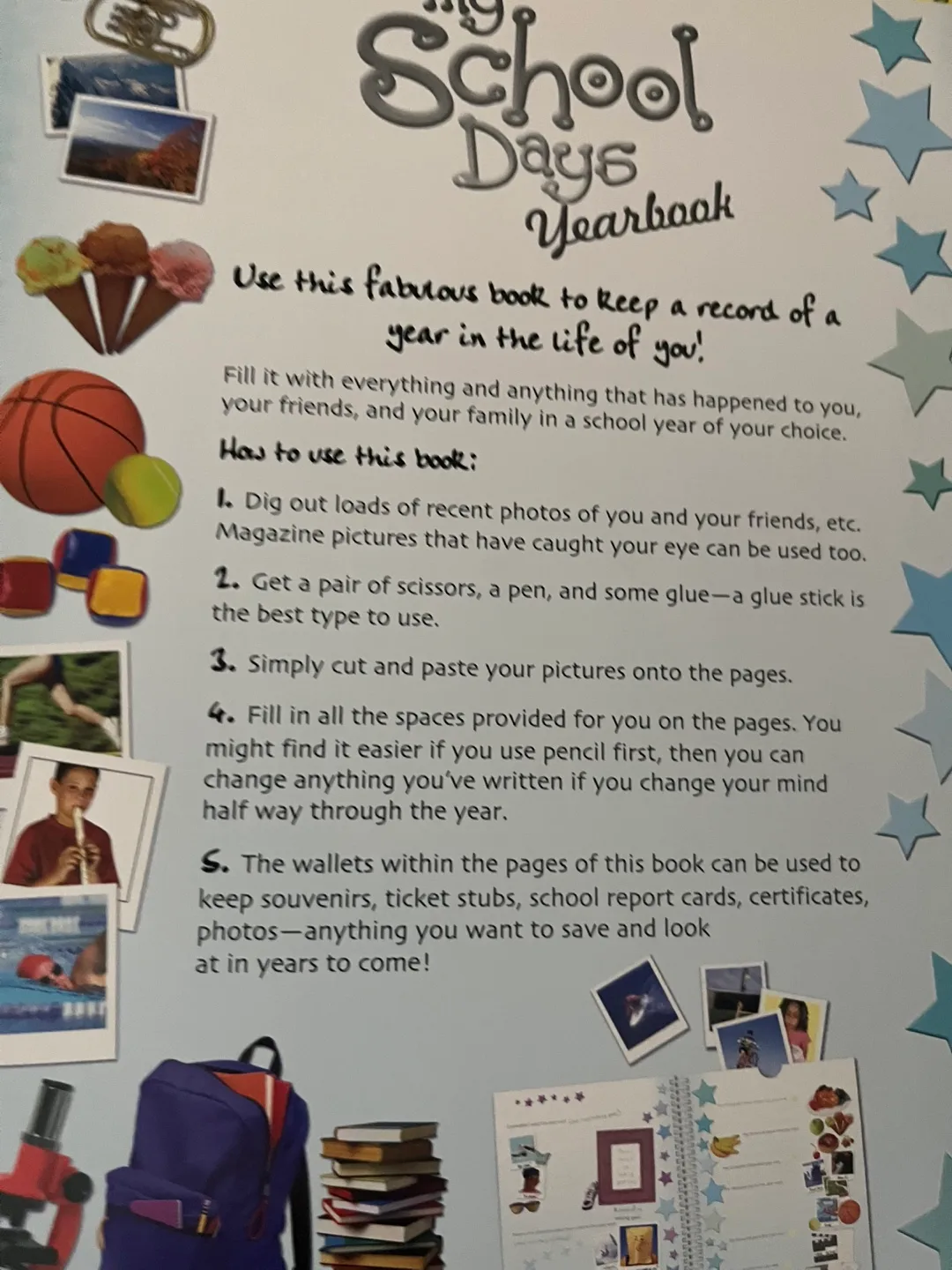 NEW -School Days Yearbook - with multiple storage pockets image indicator(3)