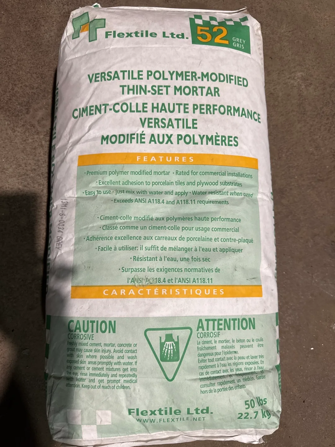 Flextile Ltd. Versatile Polymer-Modified Thin-Set Mortar - 50lbs thumbnail
