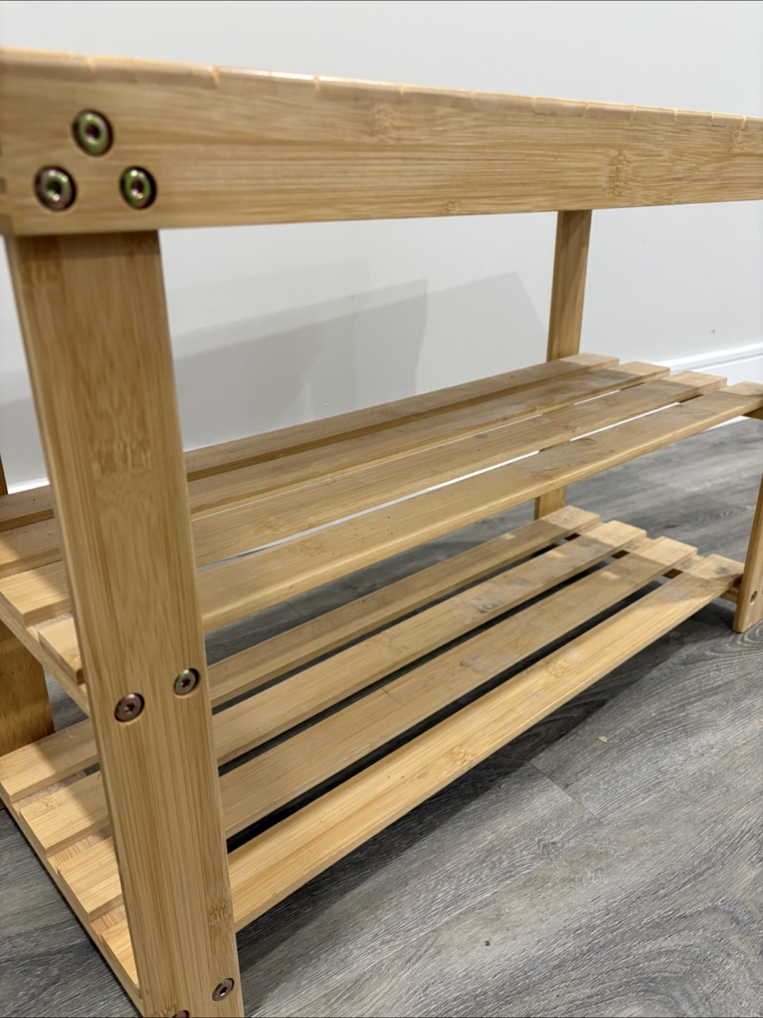 Bamboo Shoe Rack with Bench - photo 3