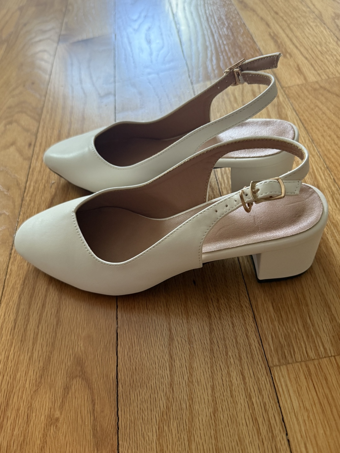White Slingback Heels, Size 7 - photo 2