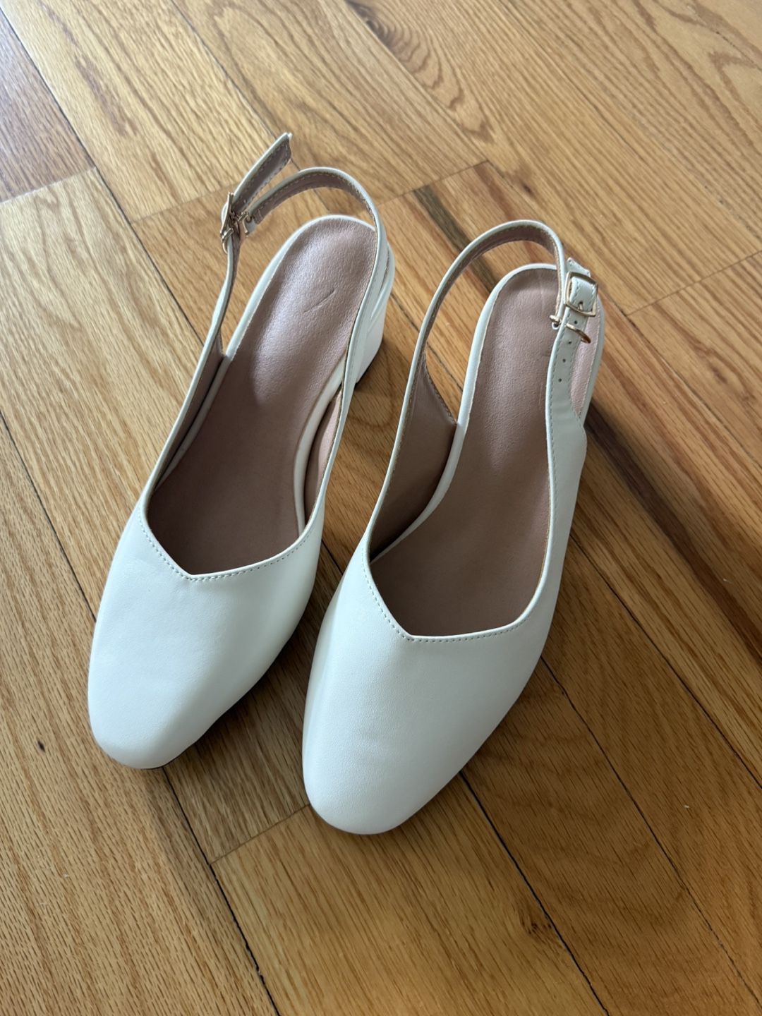 White Slingback Heels, Size 7
