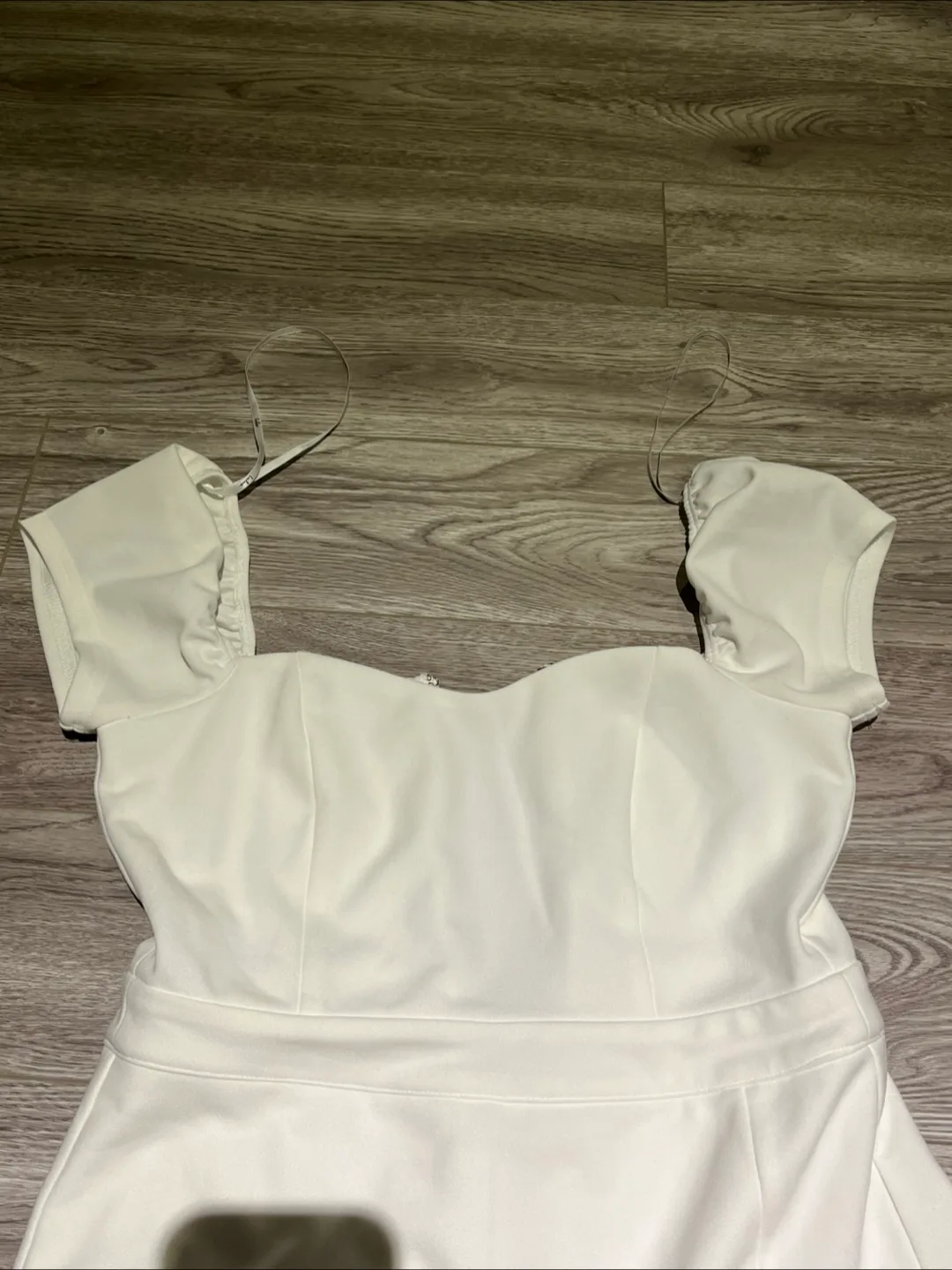 White Lulu's Square Neck Mini Dress Size Small image indicator(3)