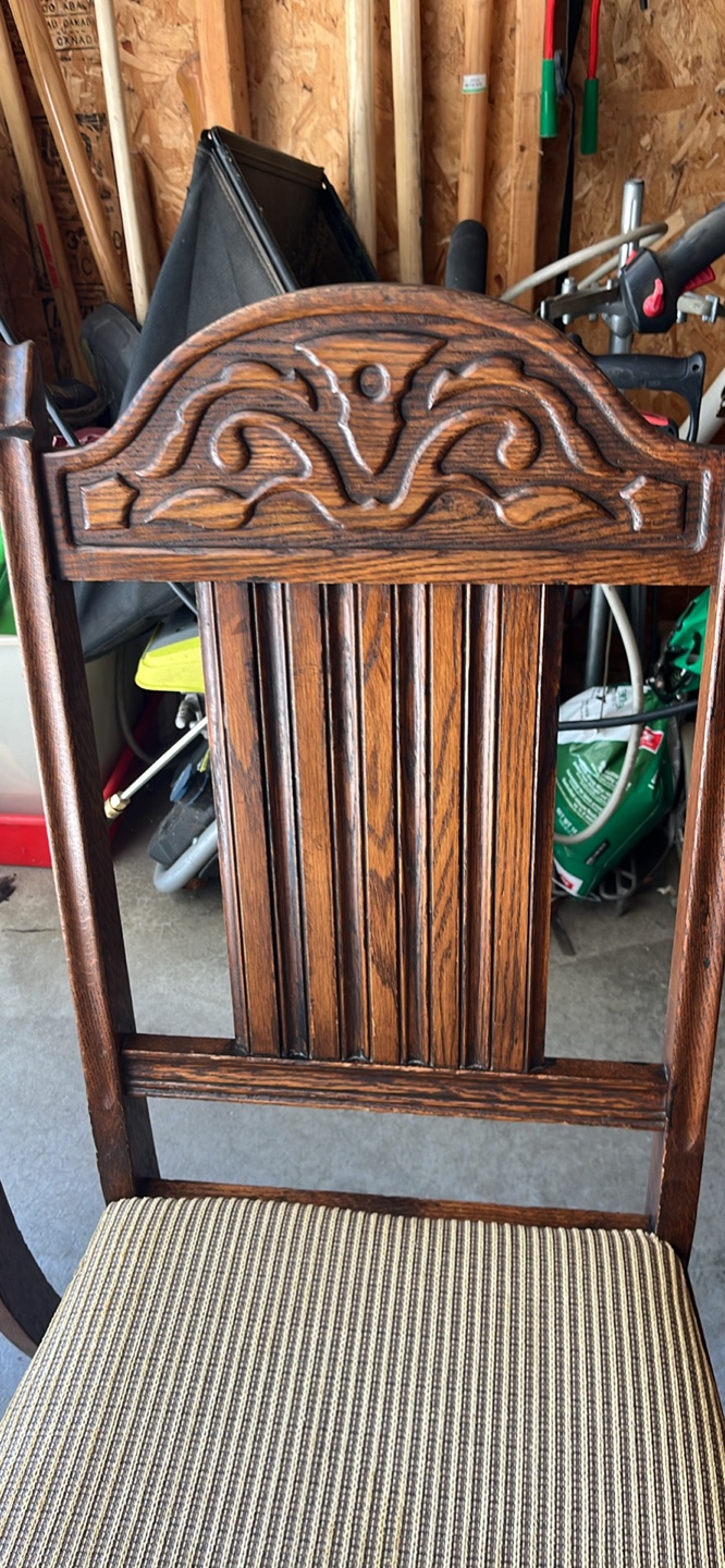 Set of Three Antique Wooden Dining Chairs - photo 2