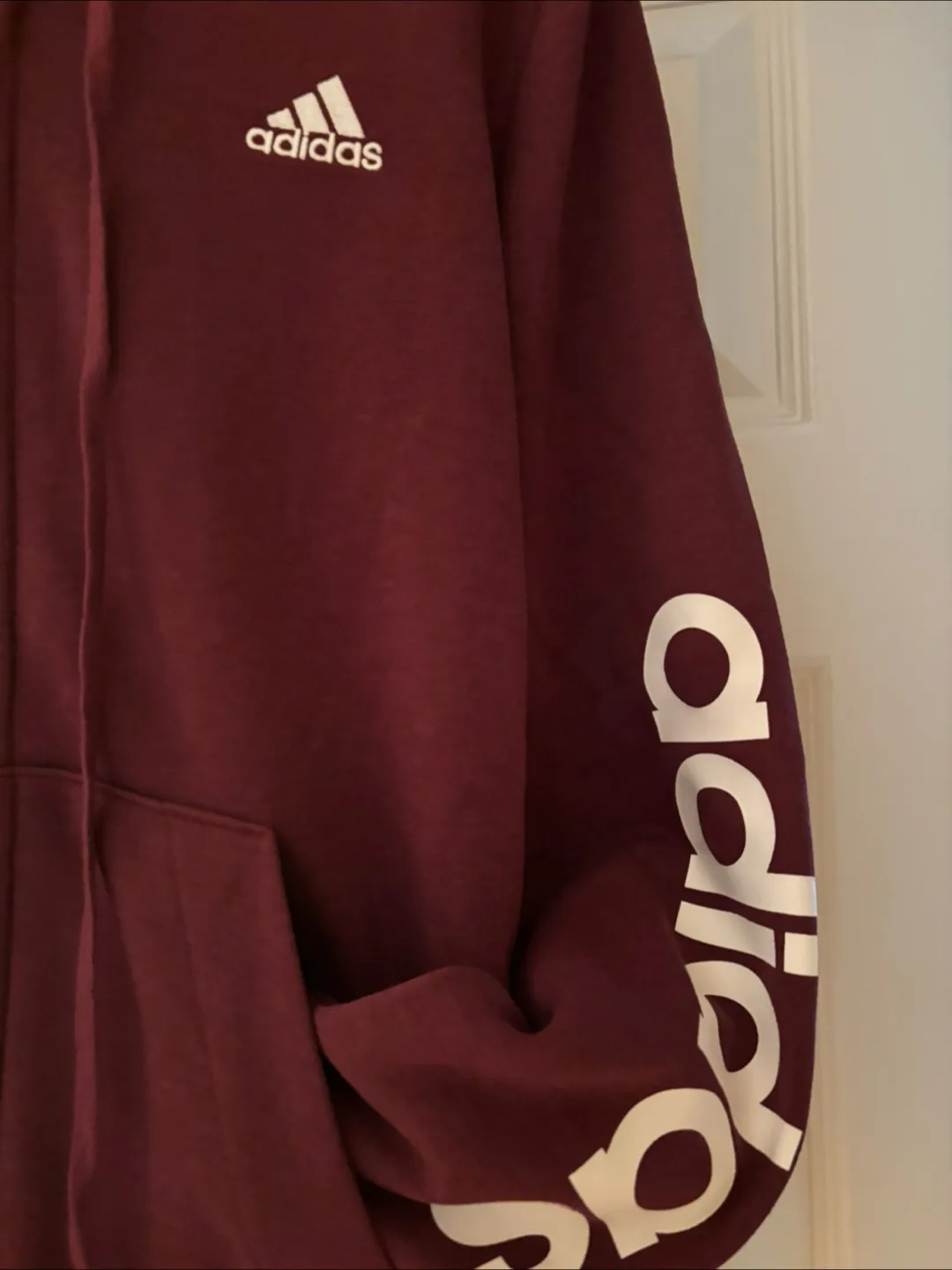 Adidas Women's Maroon Zip-Up Hoodie image indicator(2)