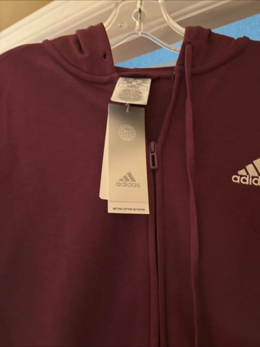 Adidas Women's Maroon Zip-Up Hoodie image indicator(3)