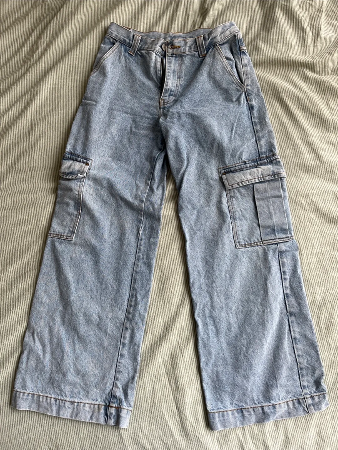 Brandy Melville J. Galt wide leg light wash jeans thumbnail