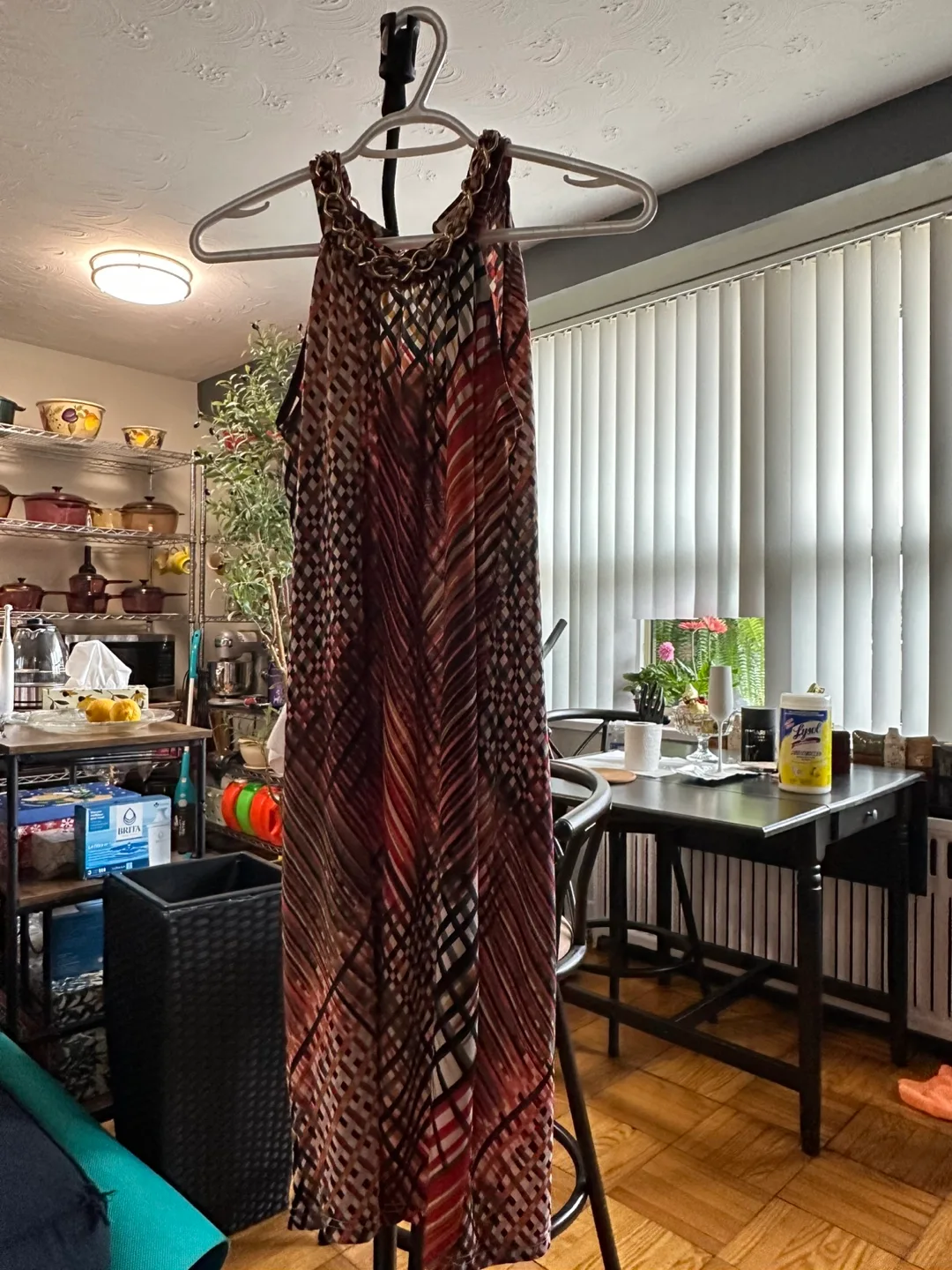 Kalie Women's Size Medium Halter Neck Chain Detail Midi Dress image indicator(3)