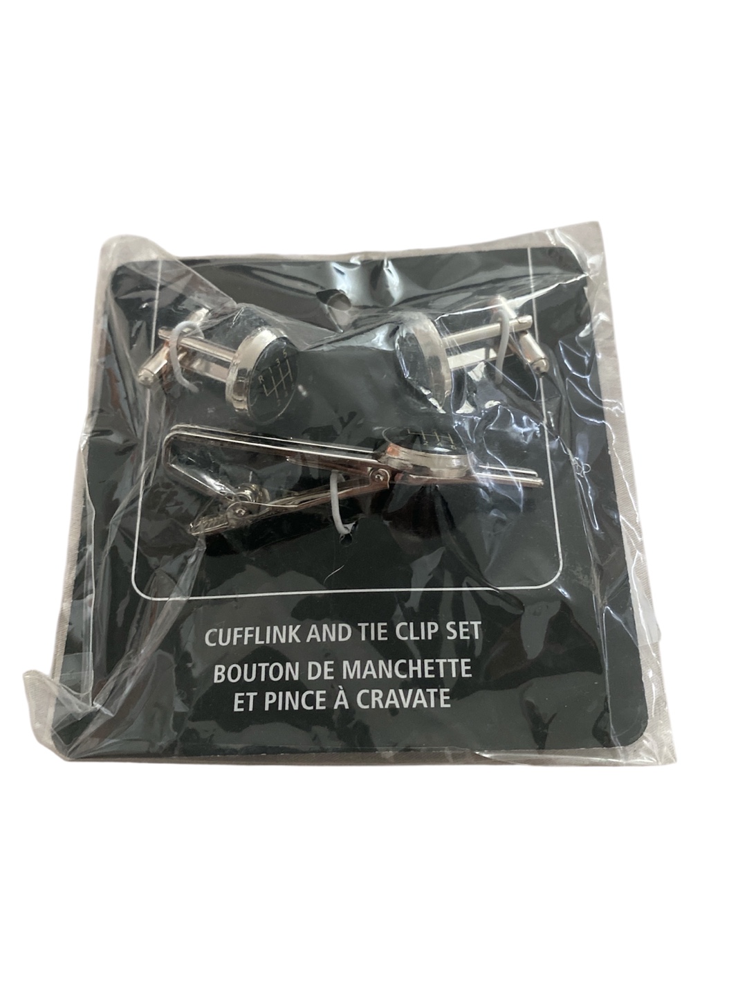 Men's Cufflinks and Tie Clip Set - Gear Shift Design - photo 3
