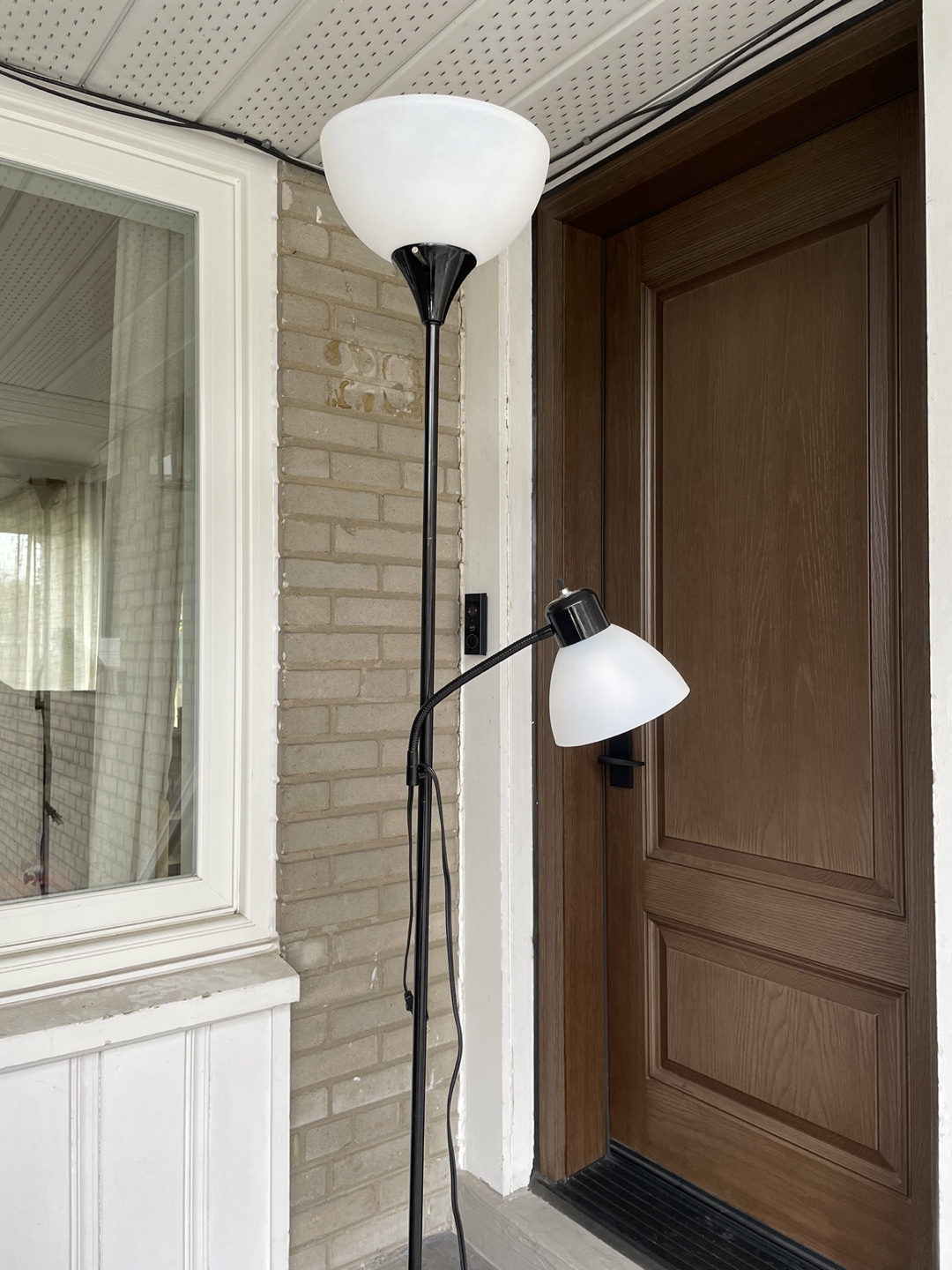 Black Floor Lamp with Two Shades