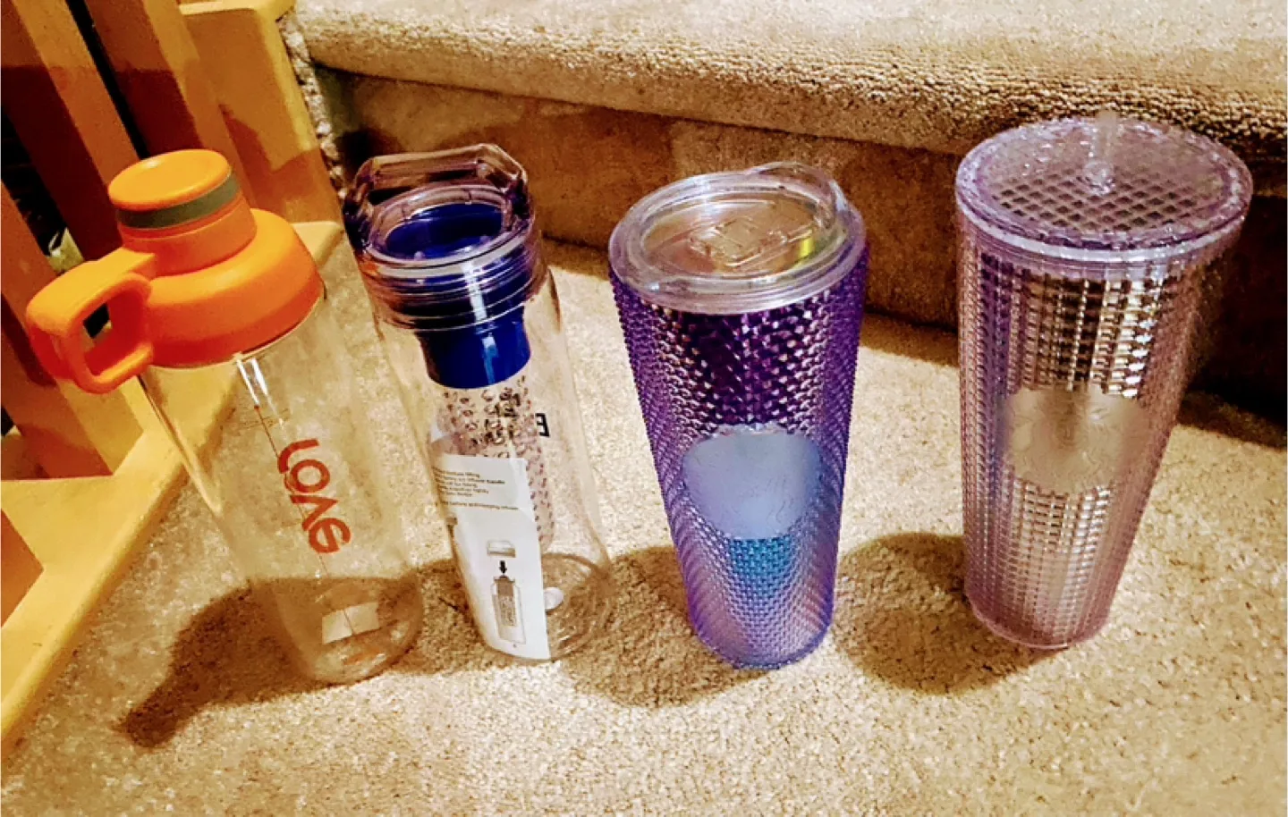 🧡 Starbucks iridescent studded cold cup and water bottle thumbnail