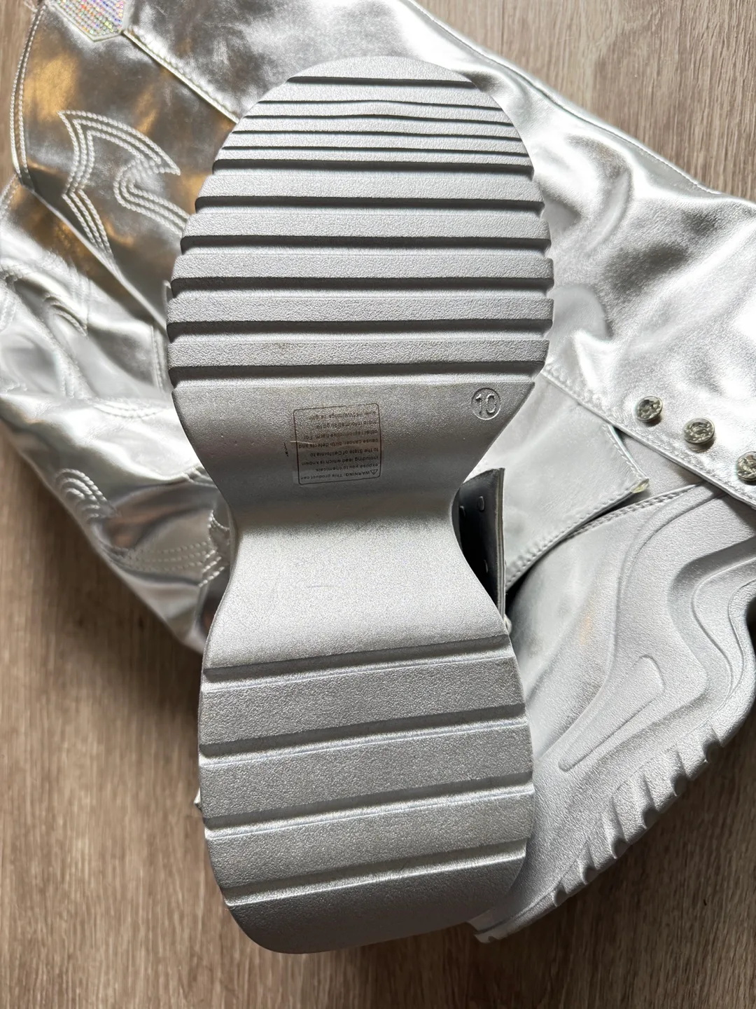 Silver Metallic Cowboy Boots 🧡 image indicator(4)