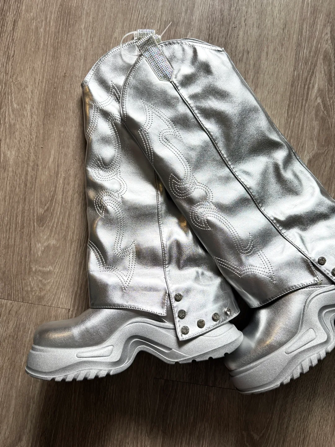 Silver Metallic Cowboy Boots 🧡 image indicator(3)