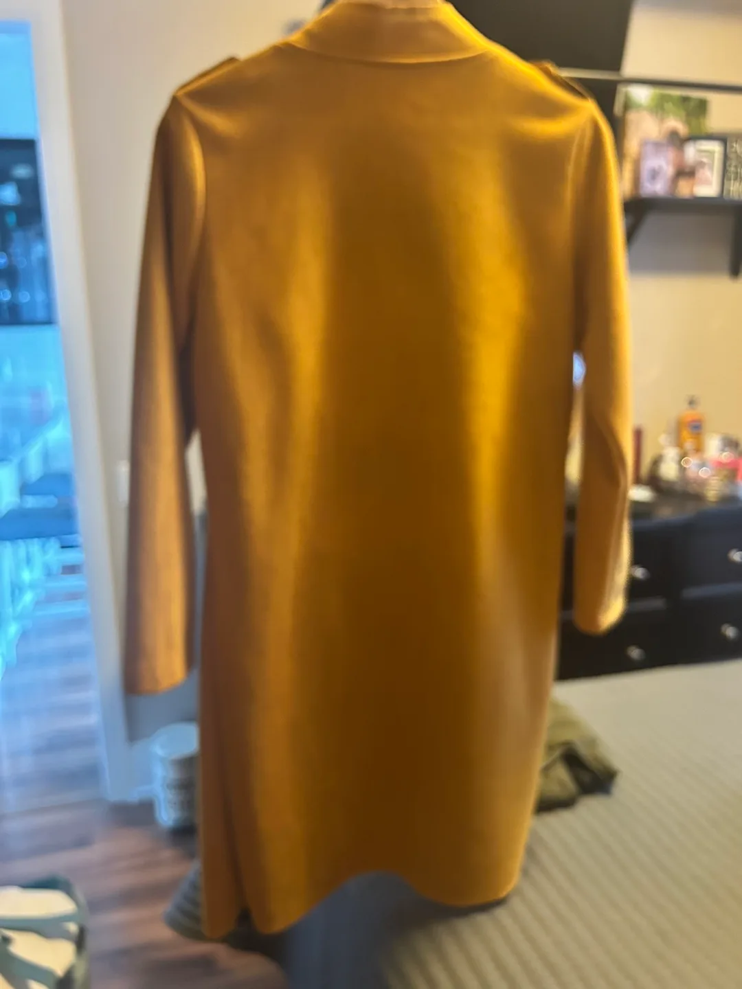 Mustard Yellow Military-Style velvet Jacket image indicator(3)