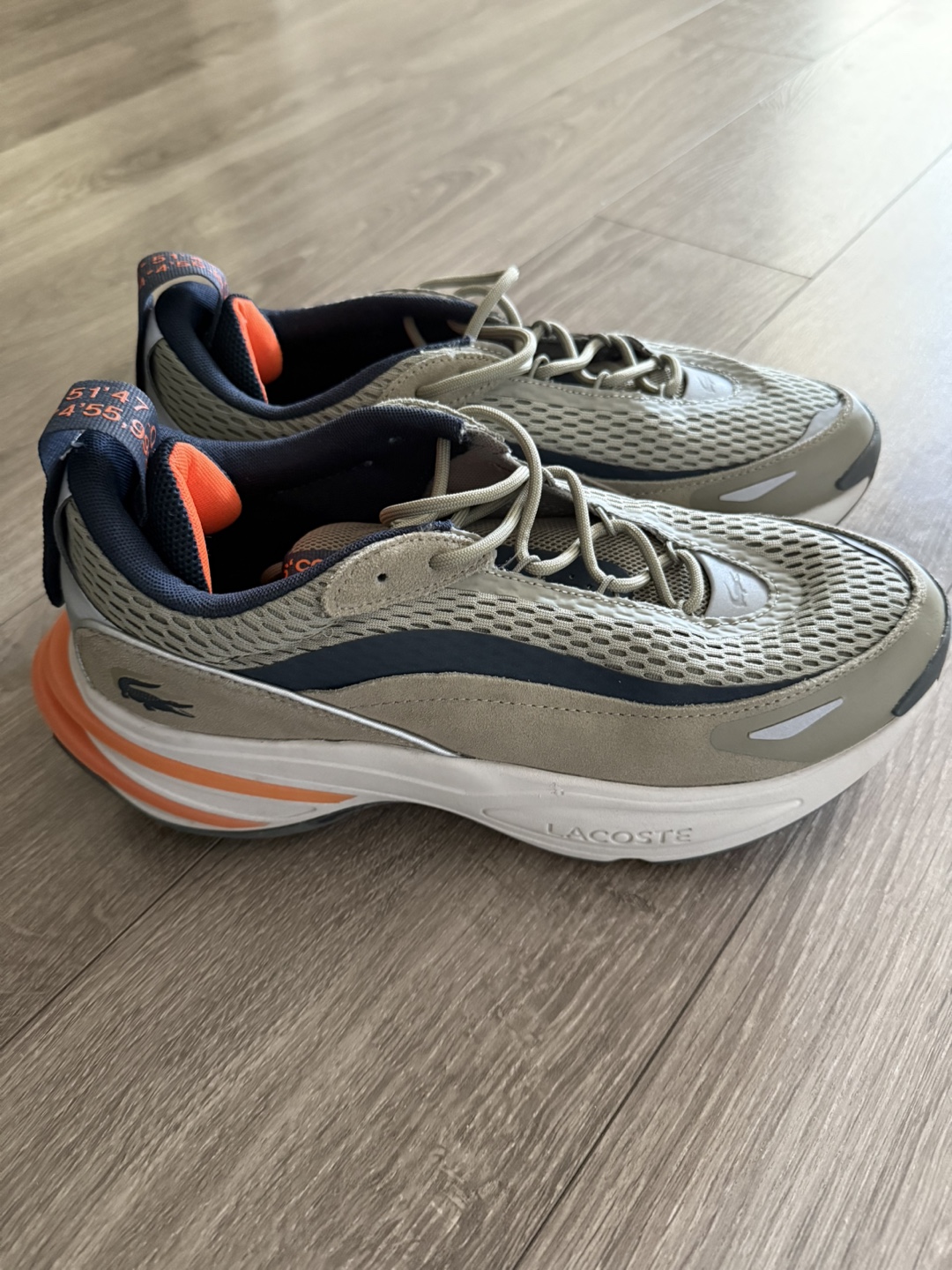 Lacoste Men's Green and Orange Running Shoes-Size 10.5