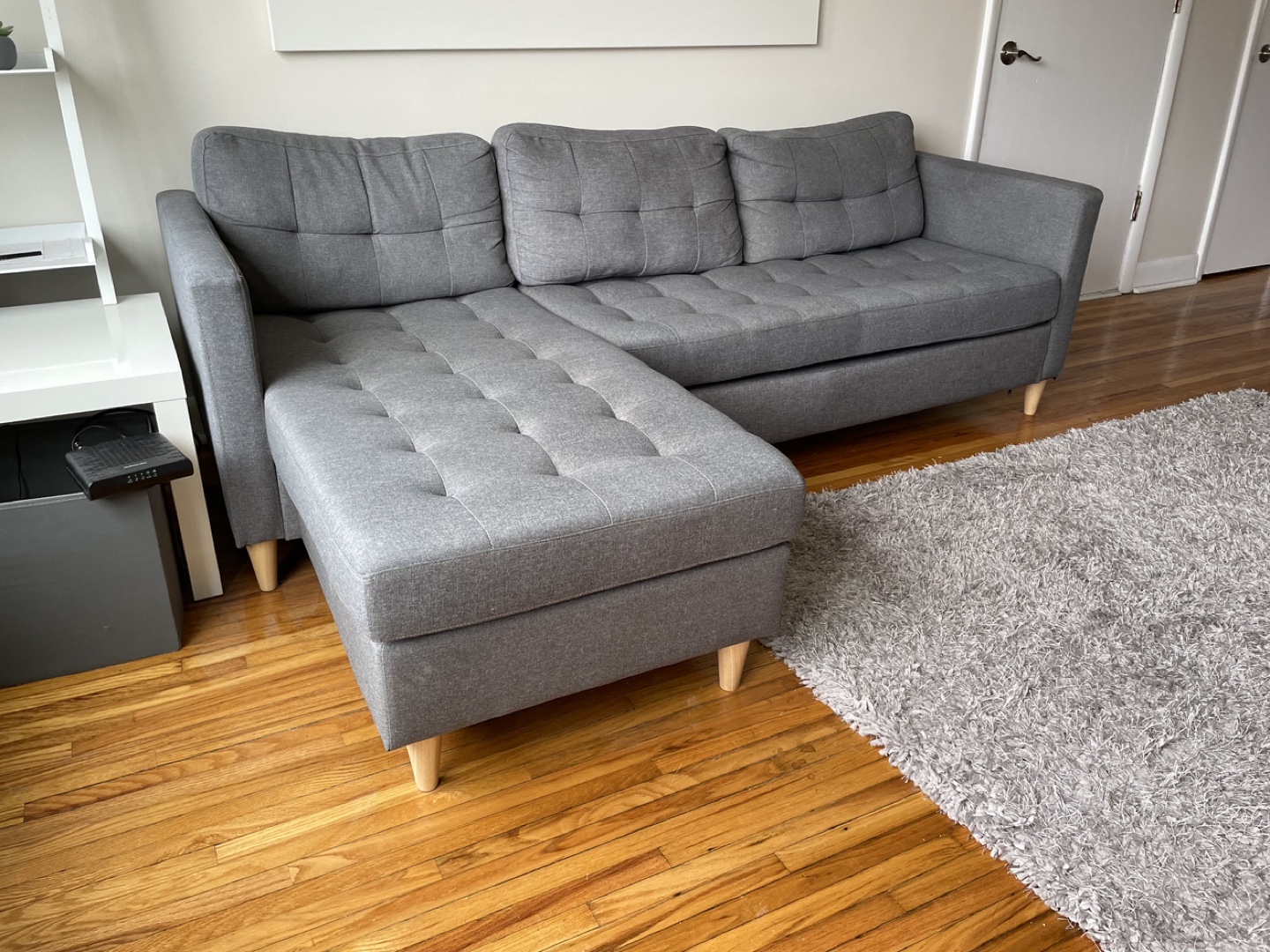 Grey fabric sectional sofa - photo 2