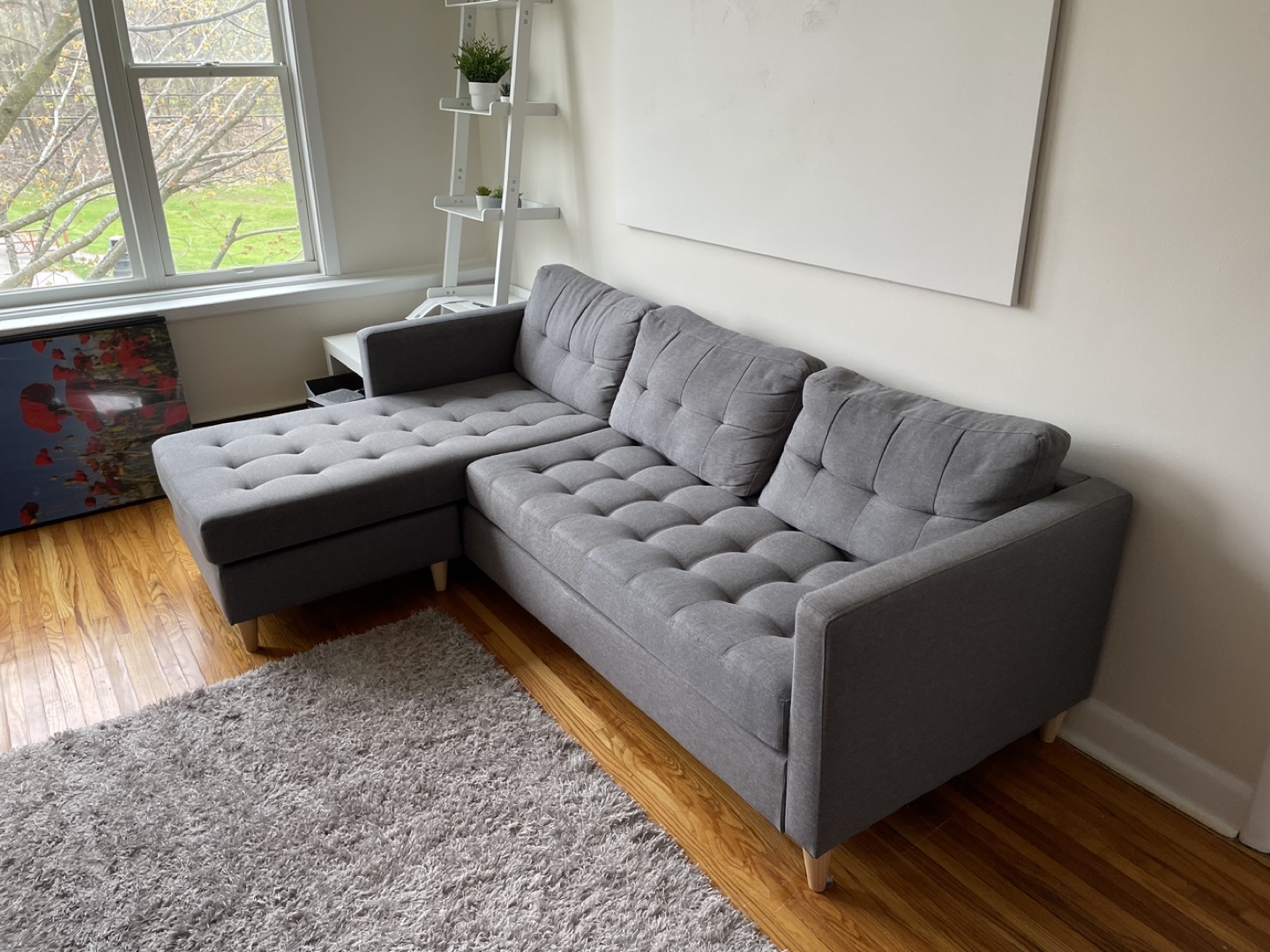 Grey fabric sectional sofa - photo 3