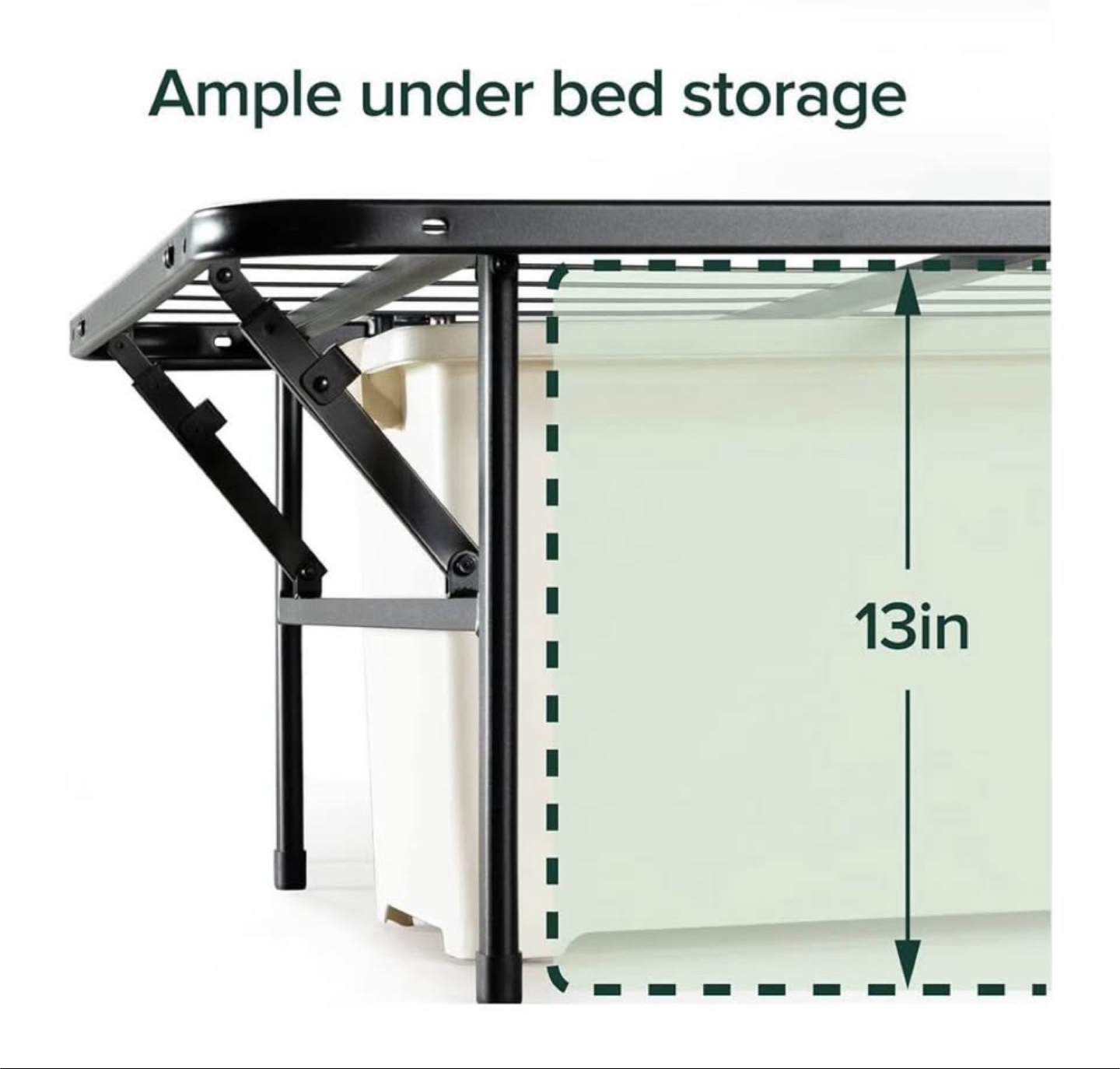 Twin Metal Bed Frame with 13in Under-Bed Clearance - photo 3
