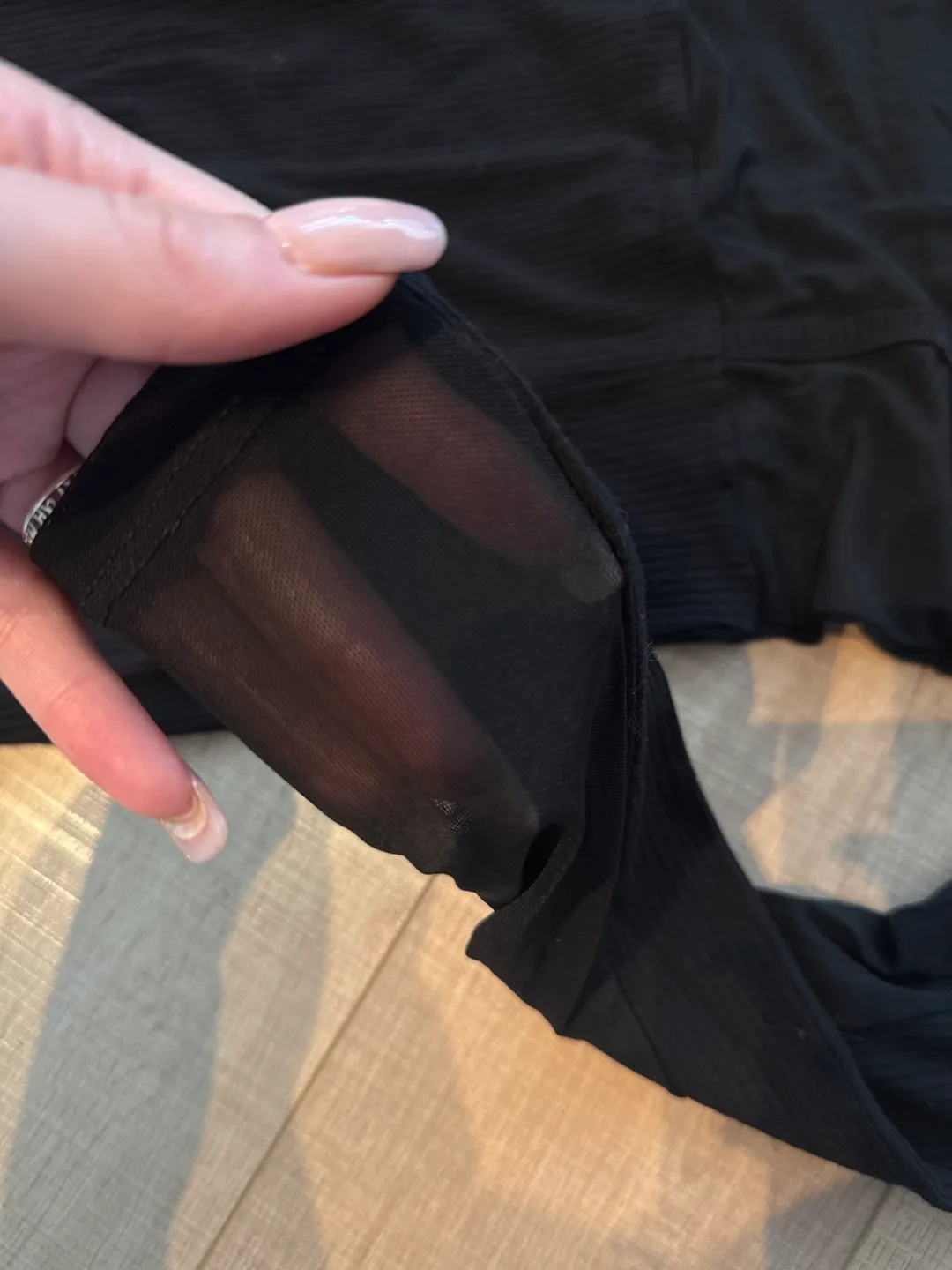 ❗️❗️❗️SALE ❗️❗️❗️ Black Mini Dress with Mesh Detail image indicator(3)