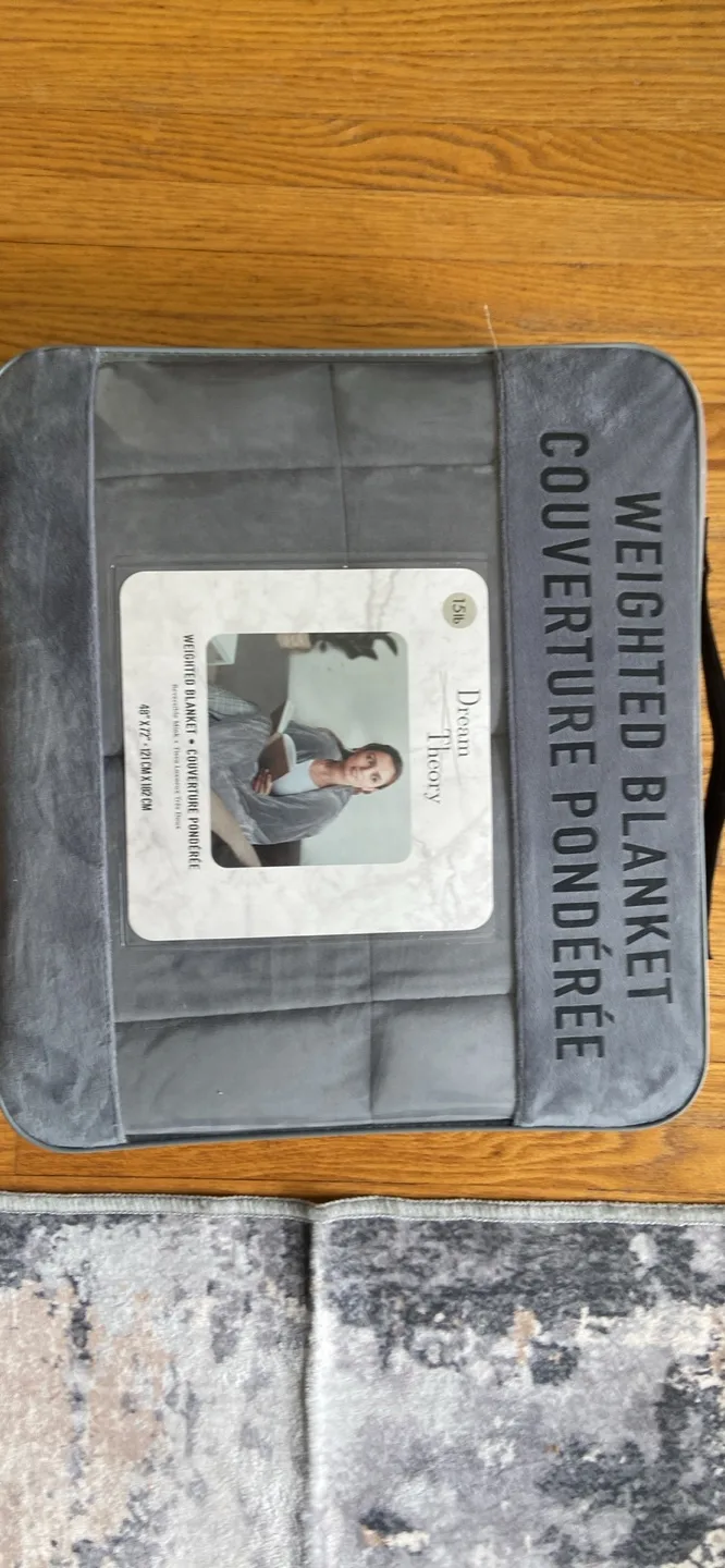 BNIB 🧡 Dream Theory 15lb Weighted Blanket - Grey thumbnail