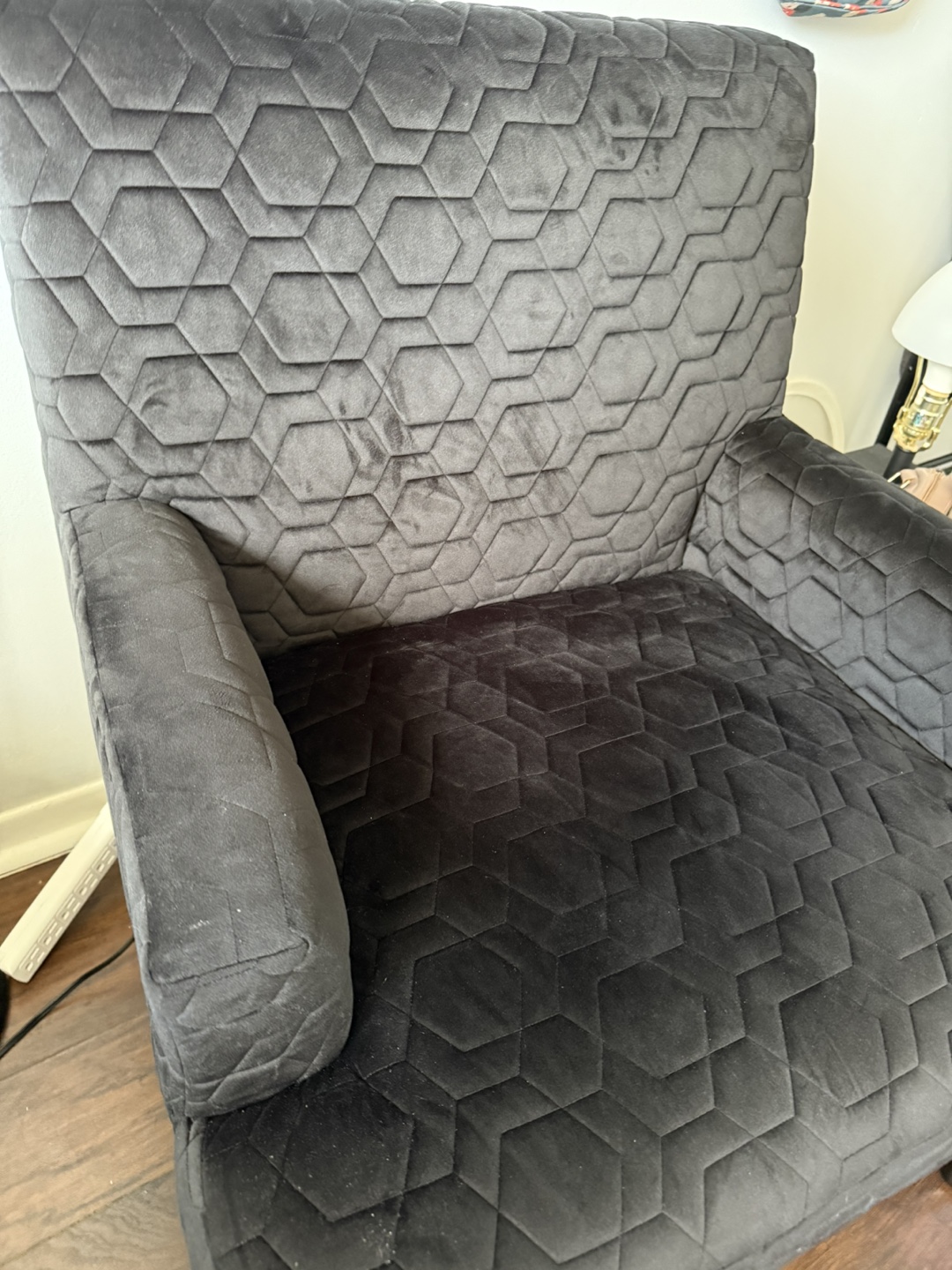 Black Velvet Accent Chair - photo 2