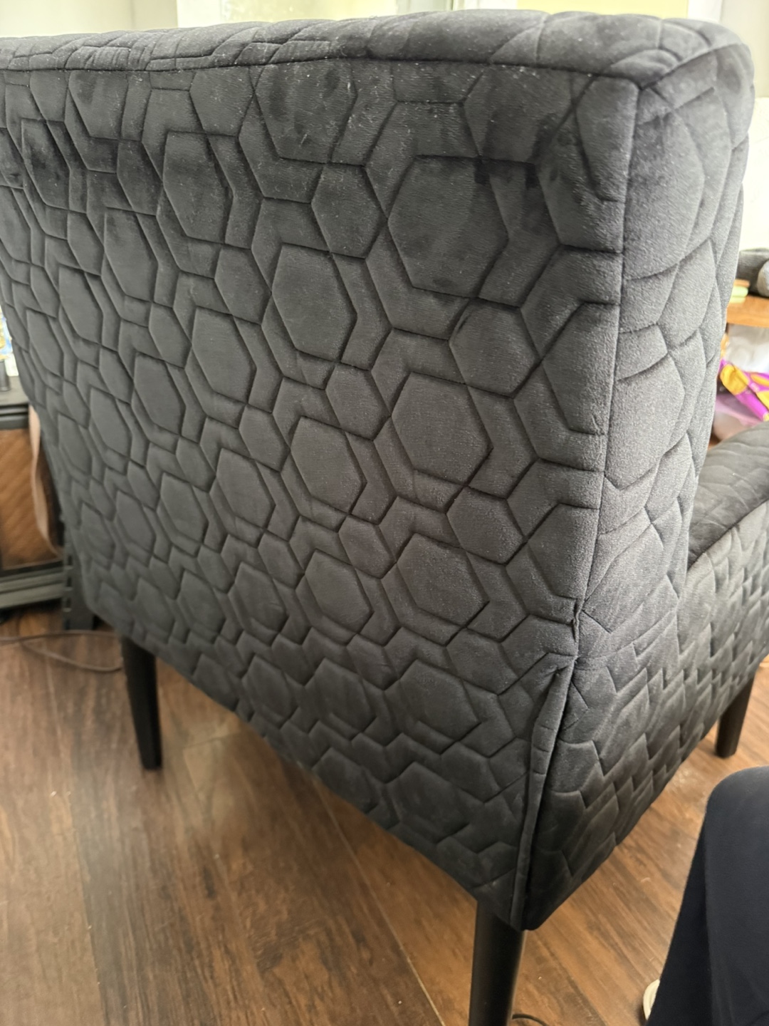 Black Velvet Accent Chair - photo 4