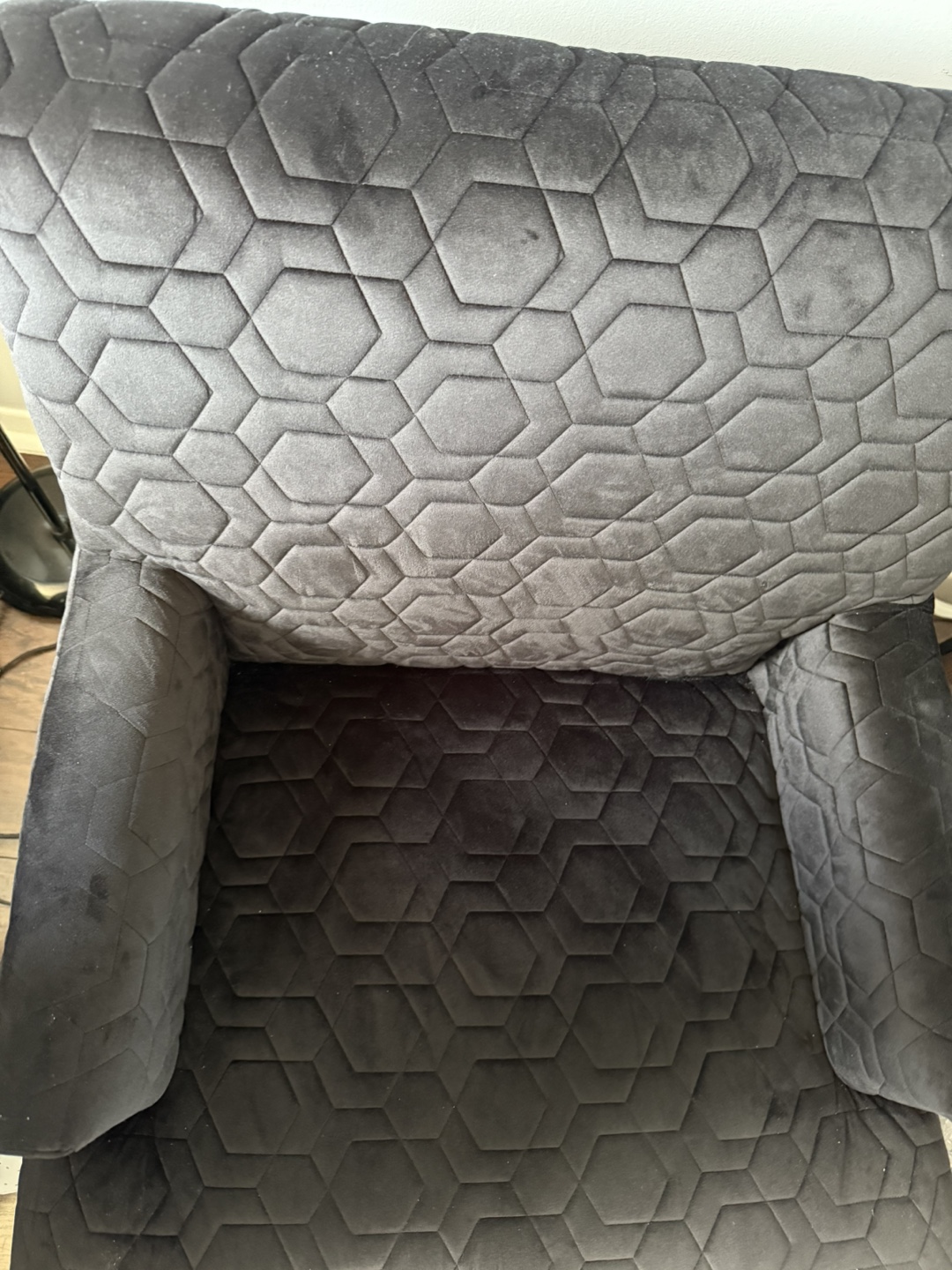 Black Velvet Accent Chair - photo 3