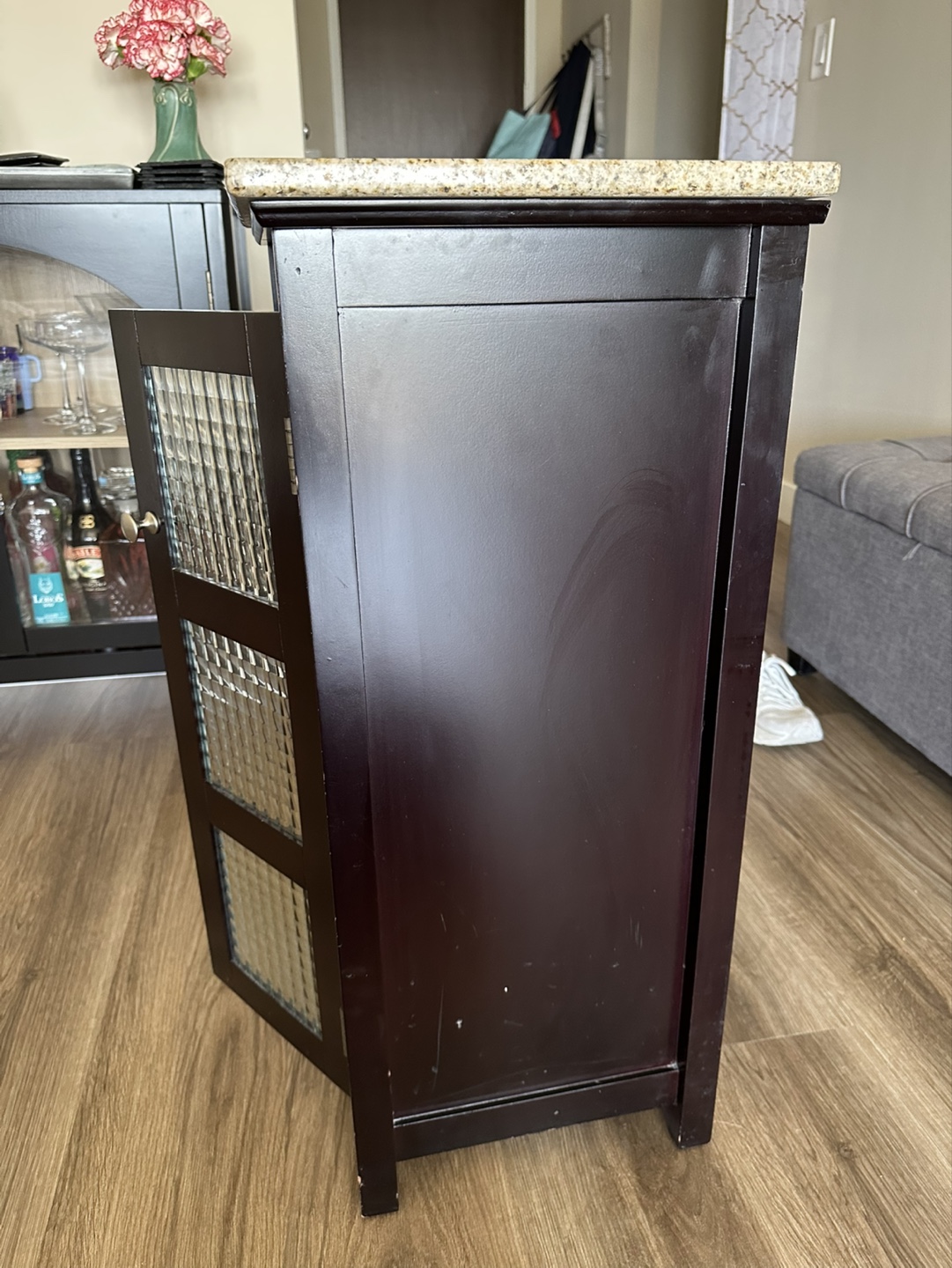 Dark Wood Cabinet with Granite Top - photo 5