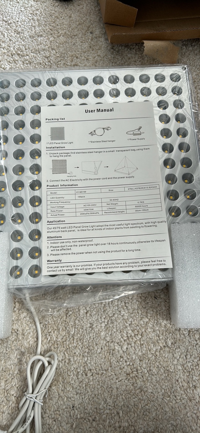 New 75W LED Grow Light for Indoor Plants - photo 2