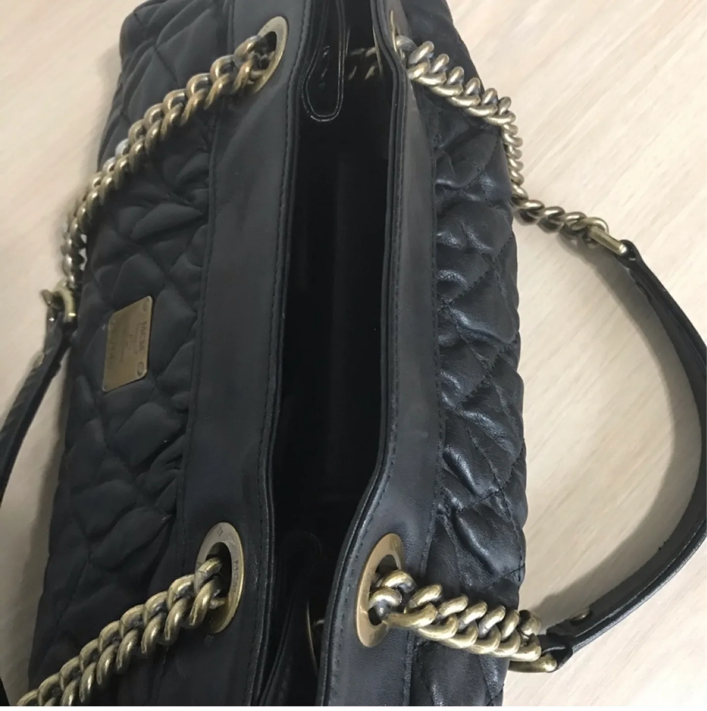 MCM Black Quilted Leather Chain Bag image indicator(2)