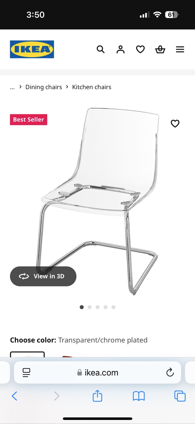 IKEA TOBIAS Chair - Transparent/Chrome Plated