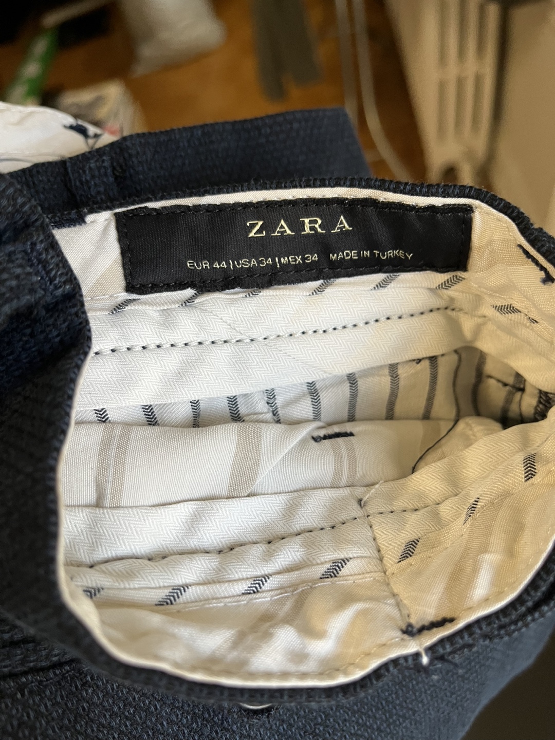 Zara Men's Size 34 Dark Blur Chino Trousers - photo 3
